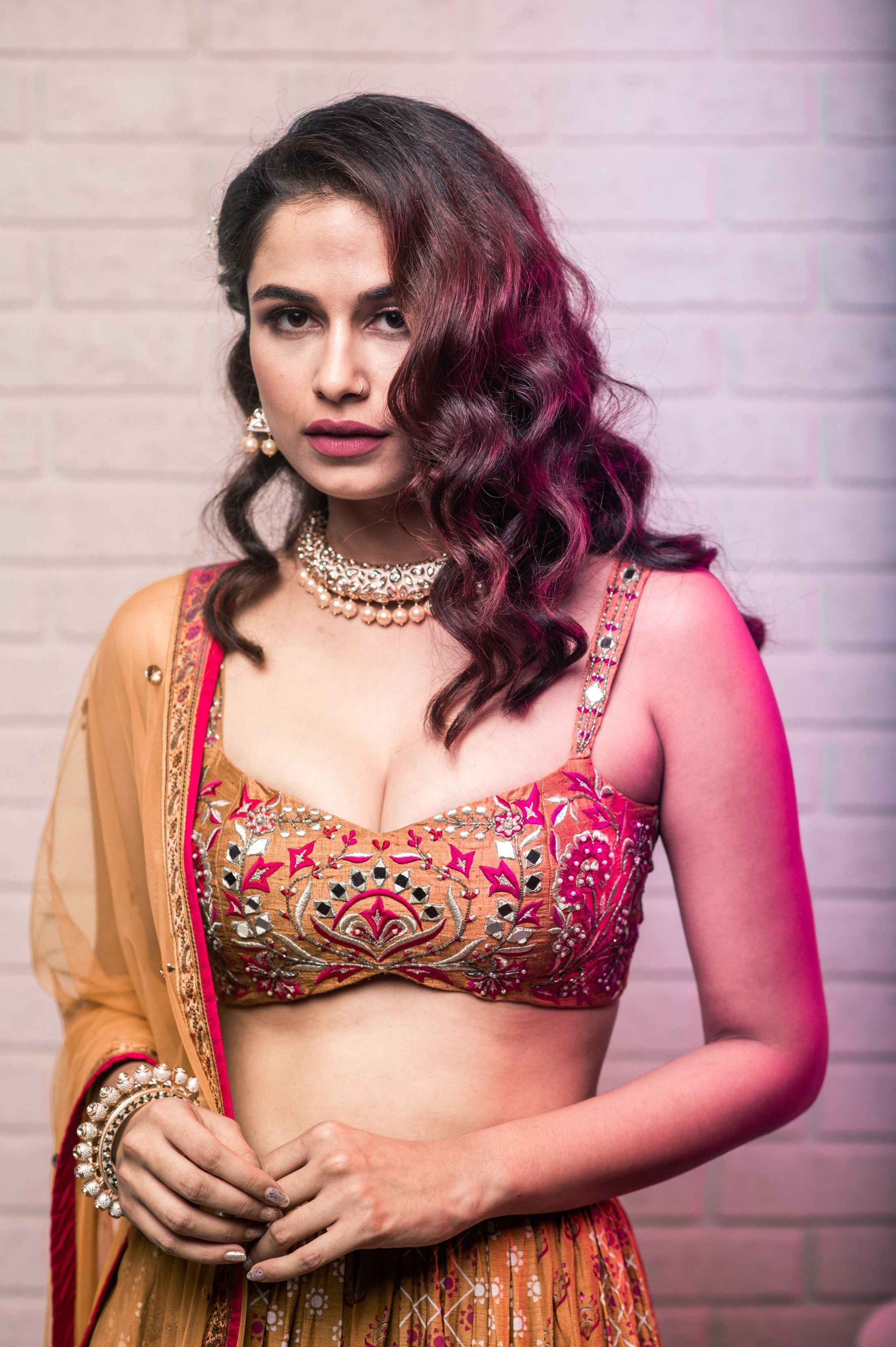 Lara – mustard silk lehenga, bisouNYC