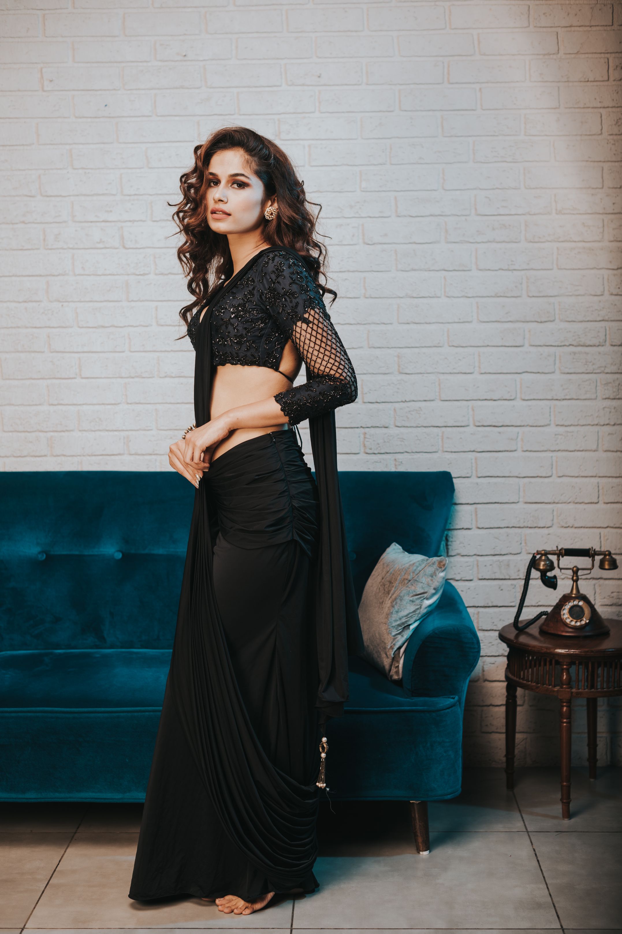 Mohini – black silk saree, bisouNYC