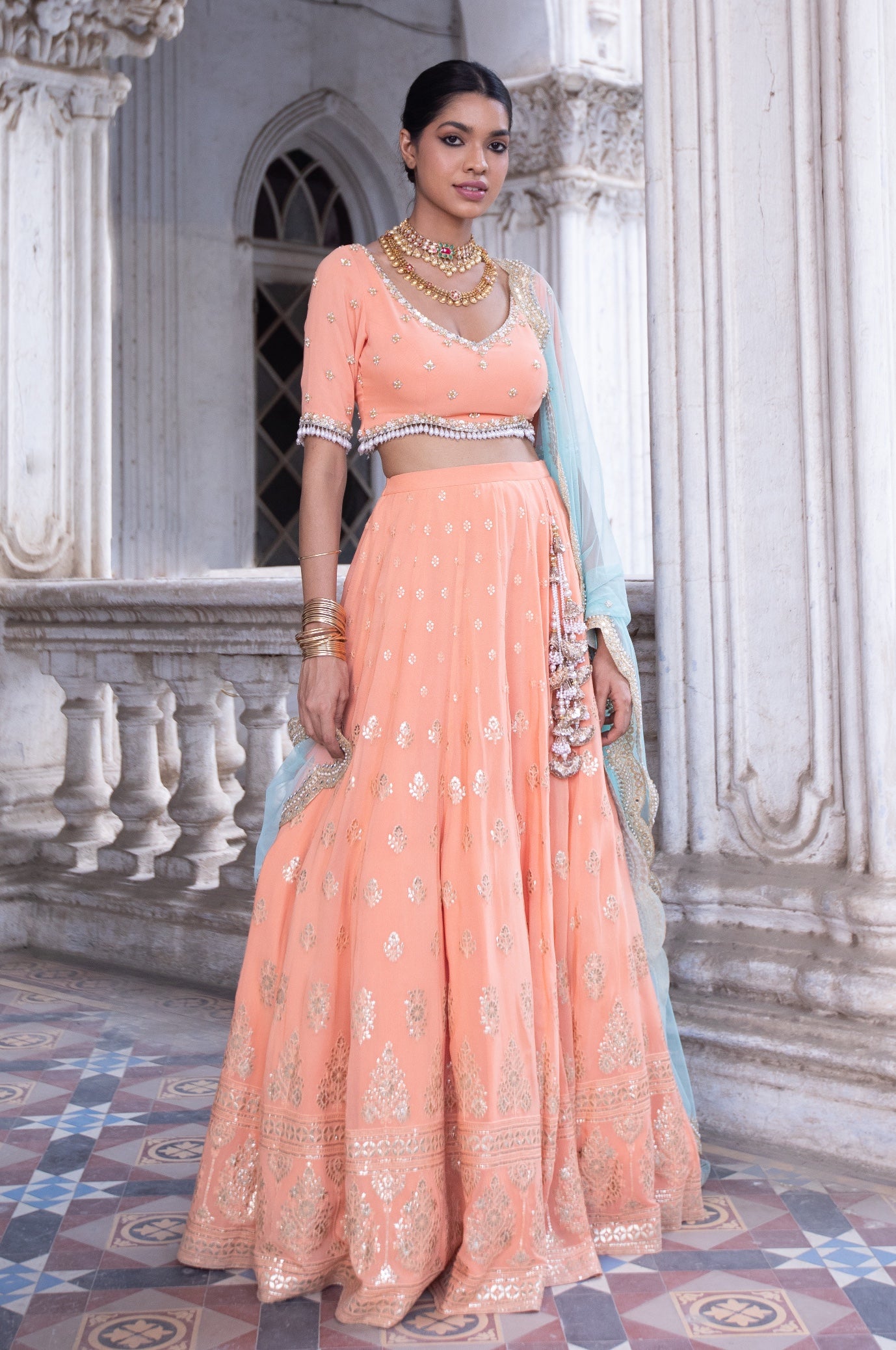 Amara – mint lehenga, bisouNYC