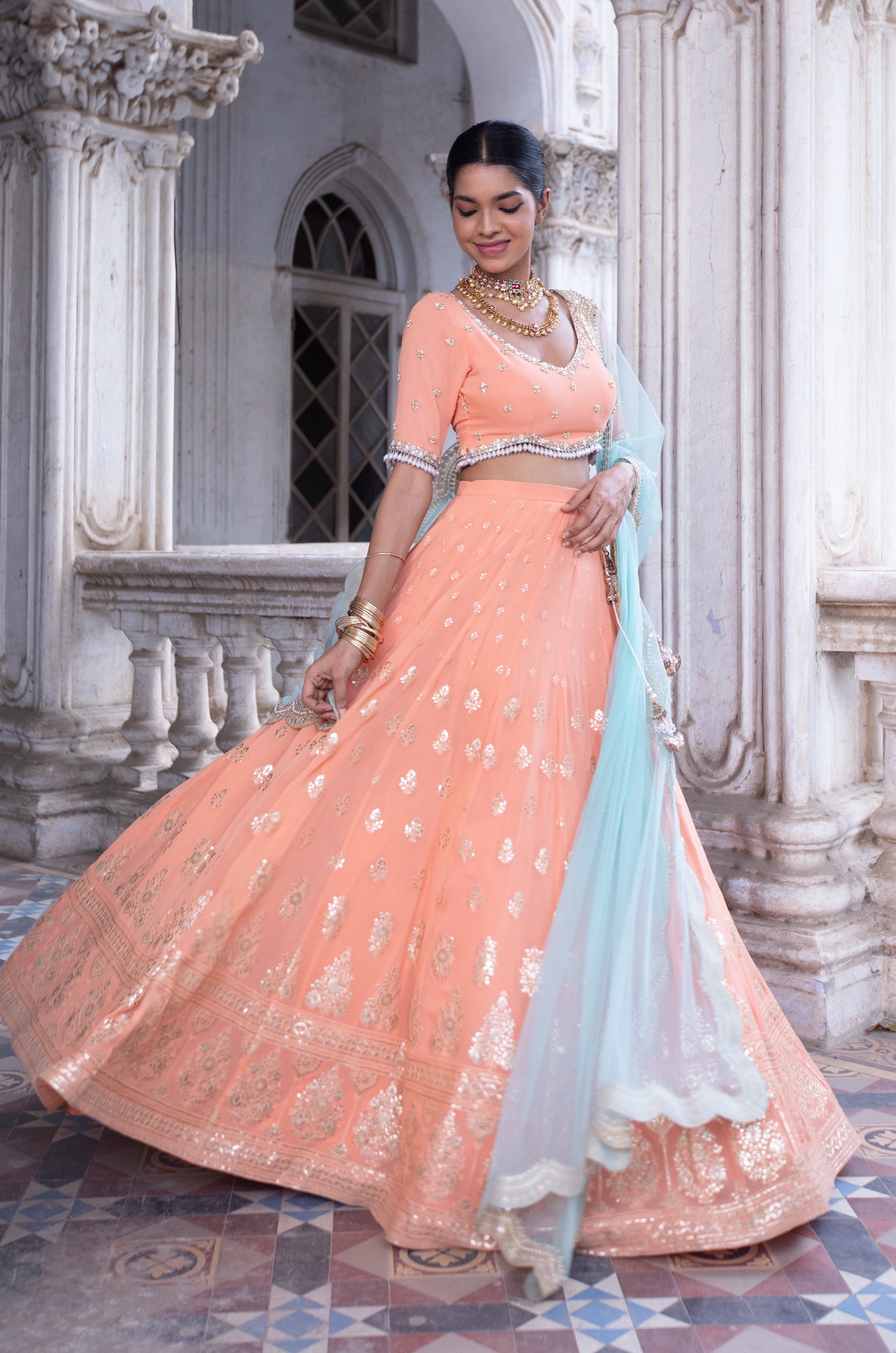 Amara – mint lehenga, bisouNYC