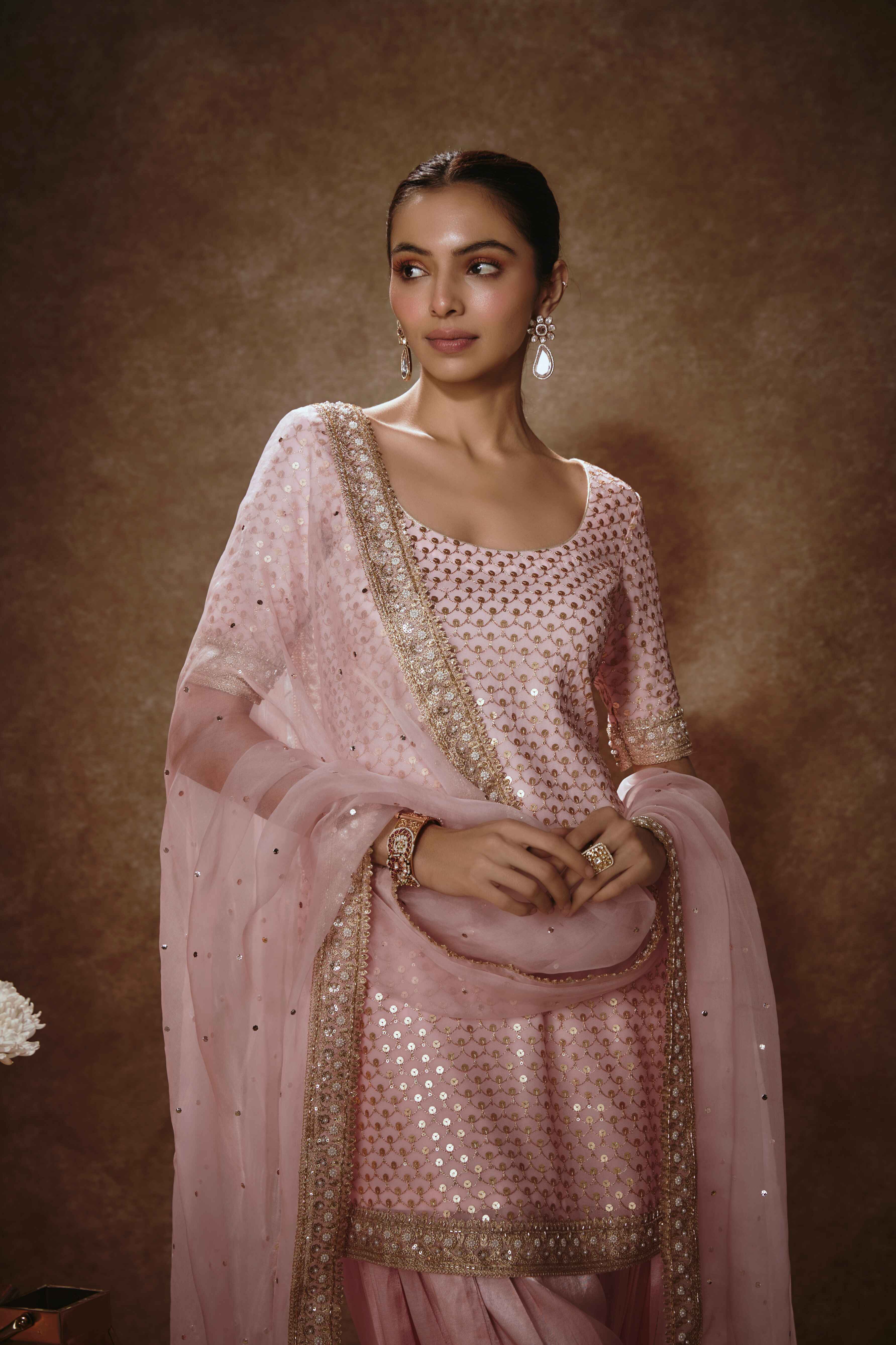 Adira – pink organza suit, bisouNYC