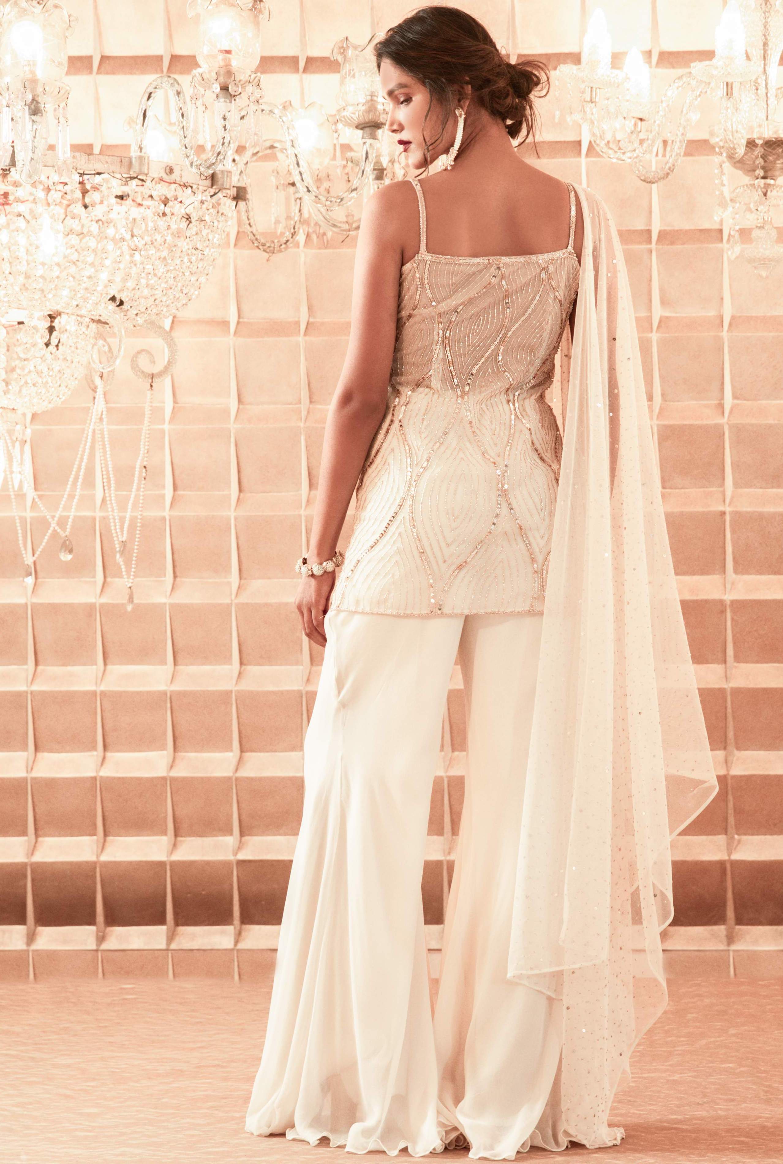 Amarah – ivory georgette suit, bisouNYC