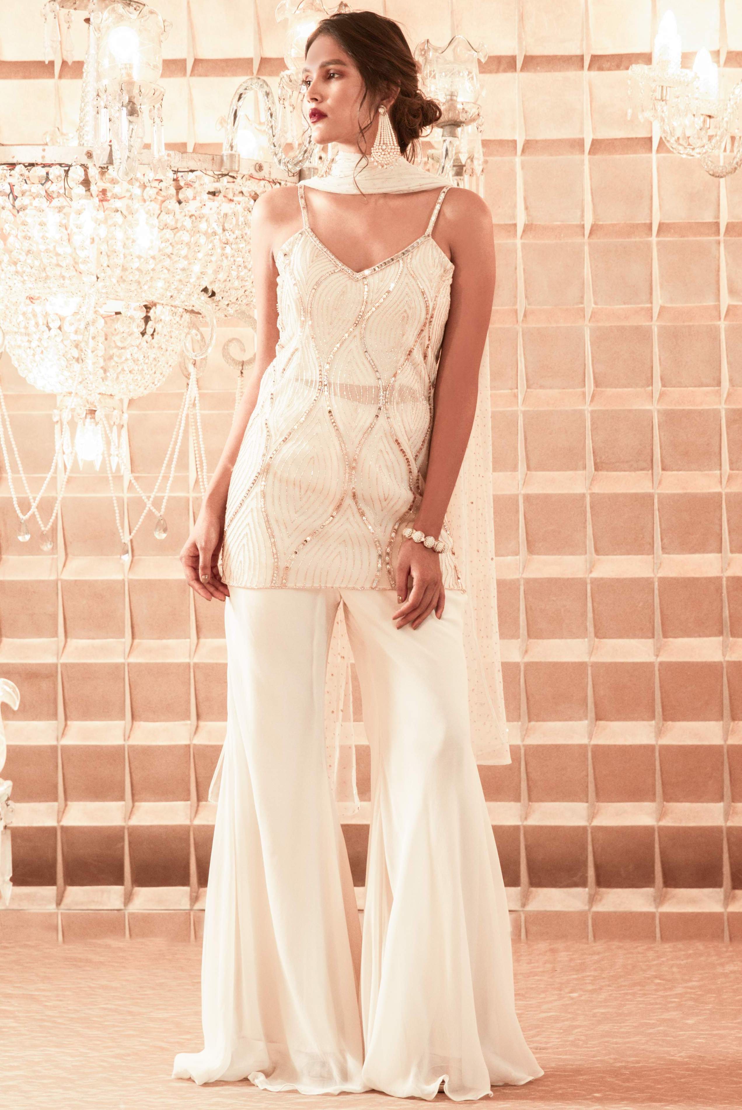 Amarah – ivory georgette suit, bisouNYC