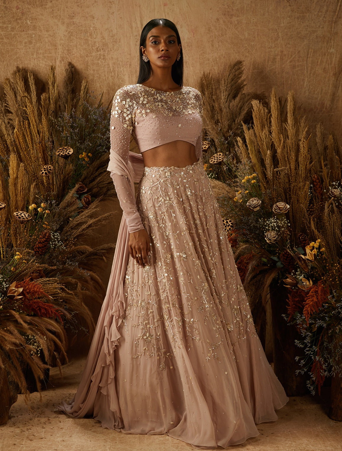 Amari – pink georgette lehenga, bisouNYC