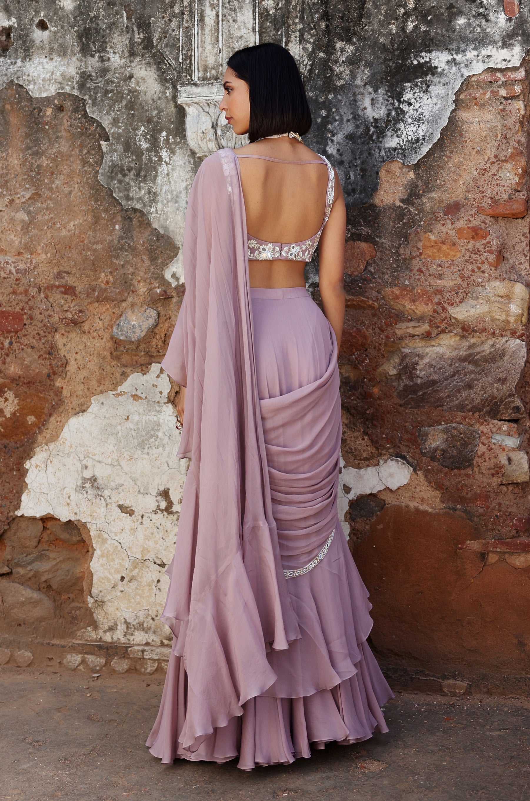 Amaya – lilac organza saree, bisouNYC