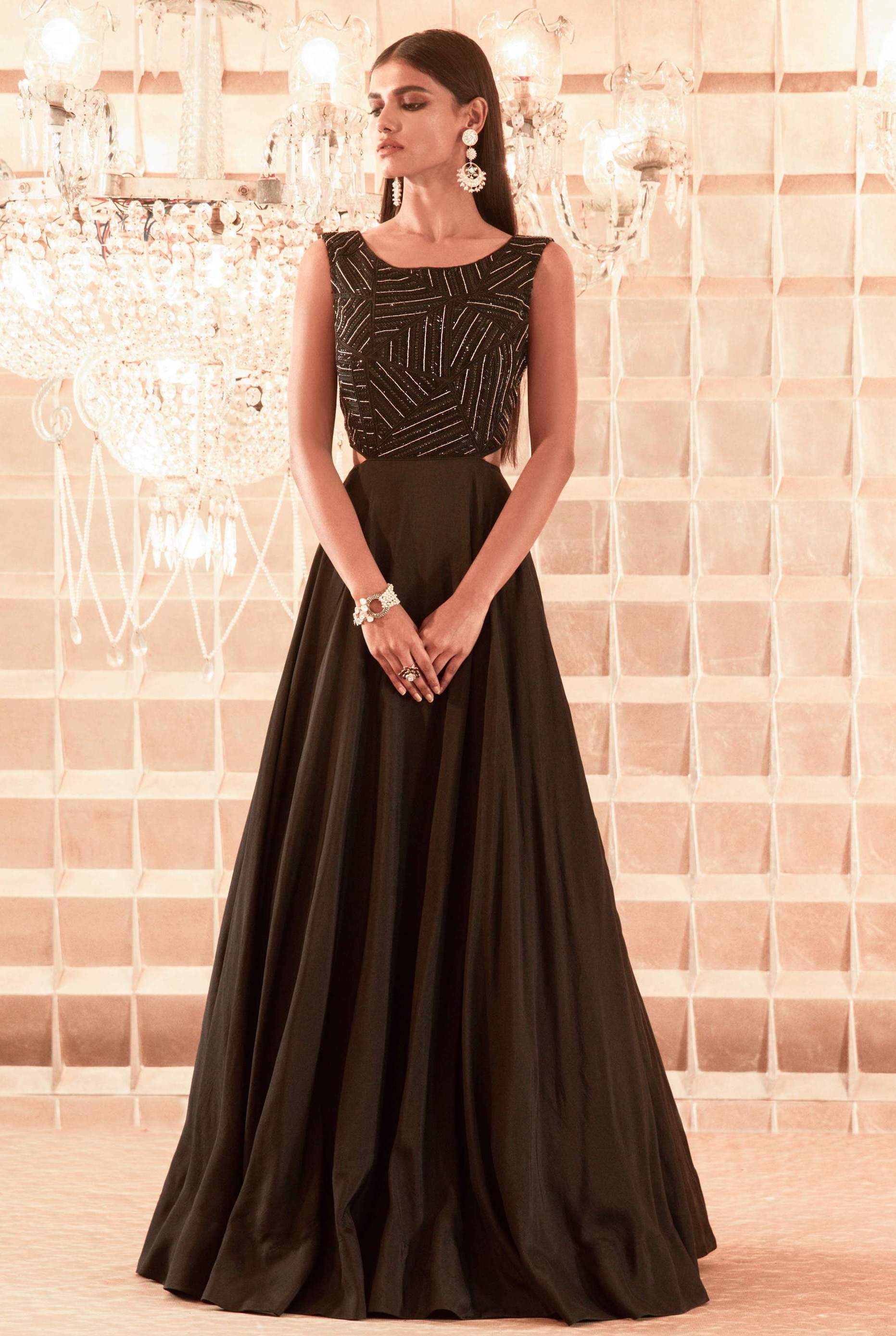 Anabelle – black silk dress, bisouNYC