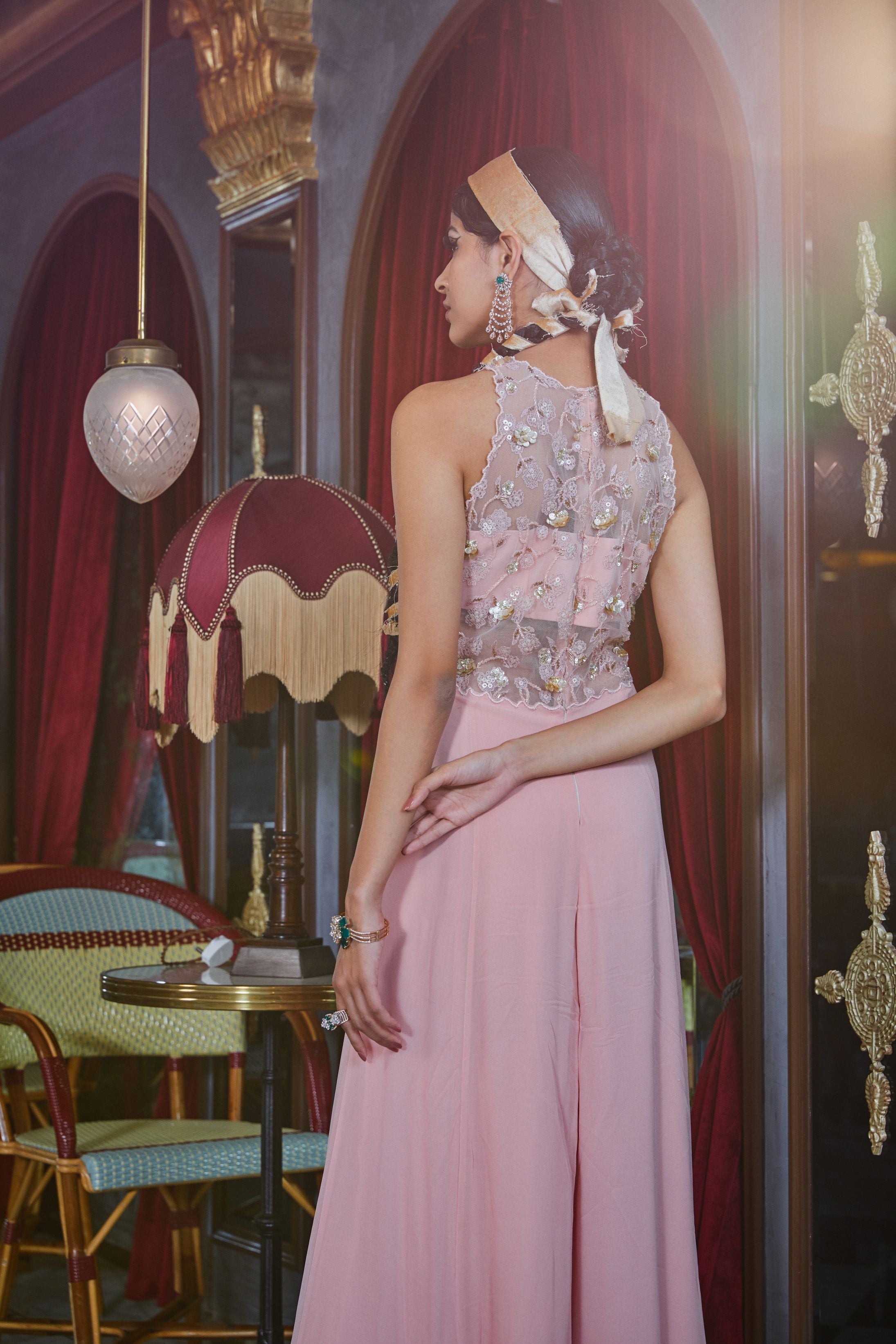 Anjali – pink net suit, bisouNYC