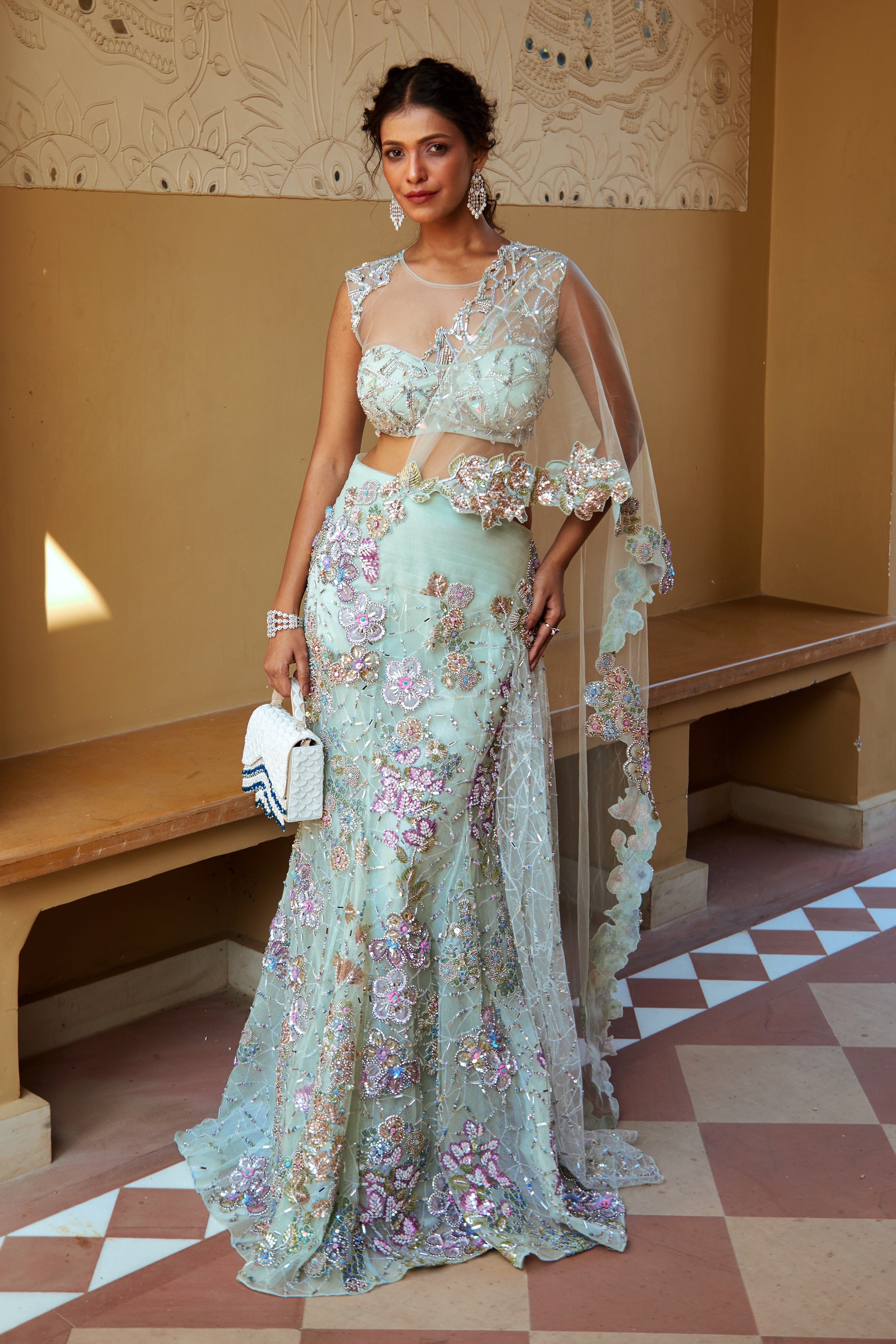 Anoushka – organza lehenga, bisouNYC
