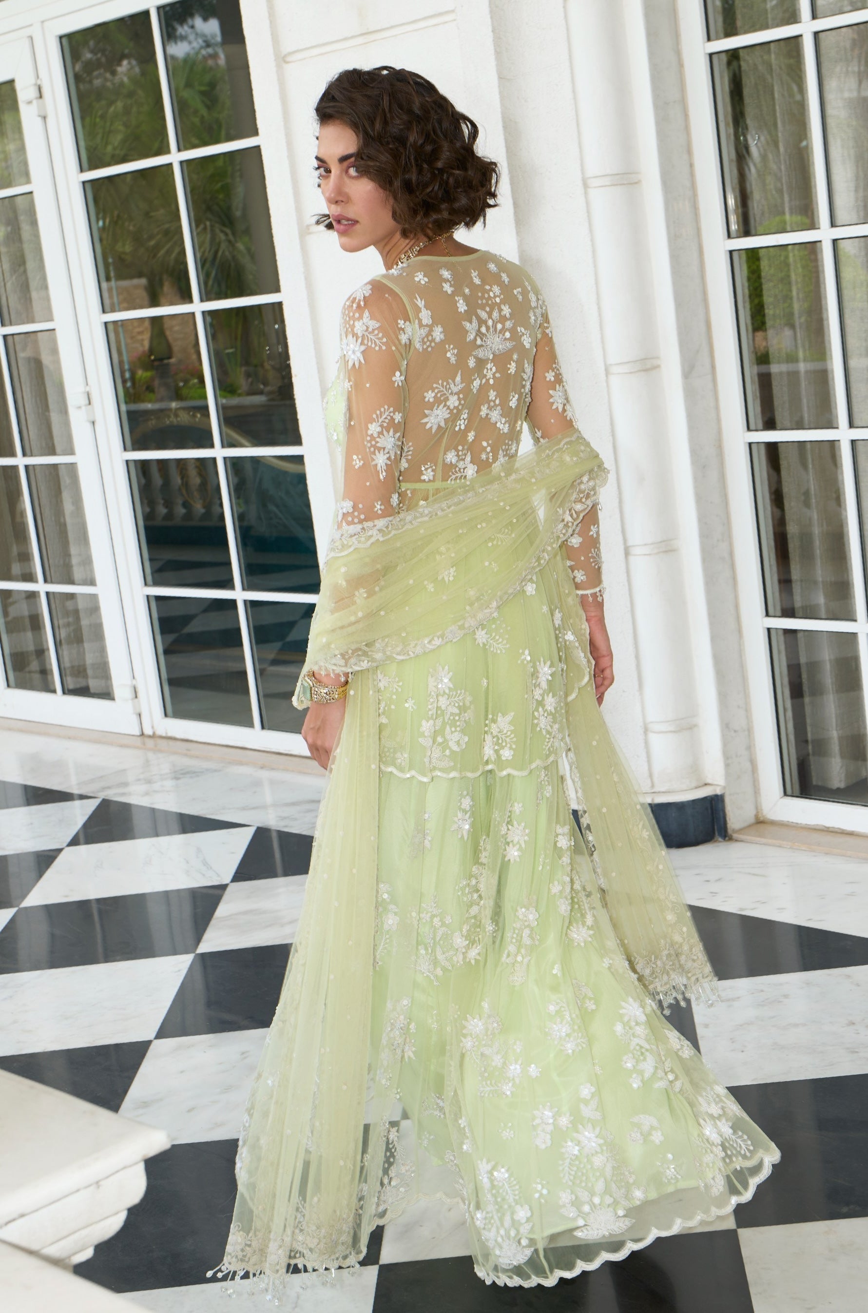 Anu – green net suit, bisouNYC