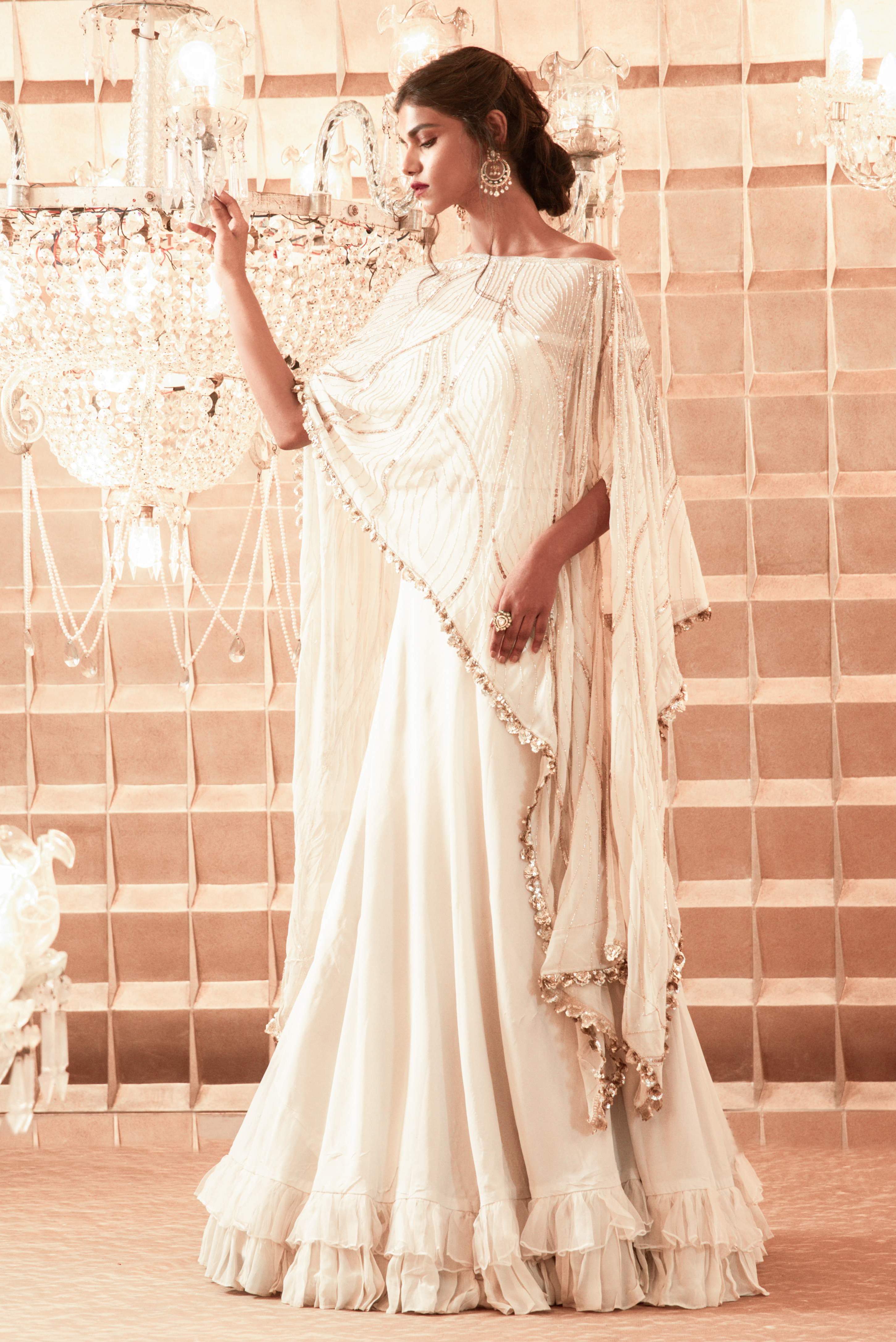 Arabella – ivory organza lehenga, bisouNYC