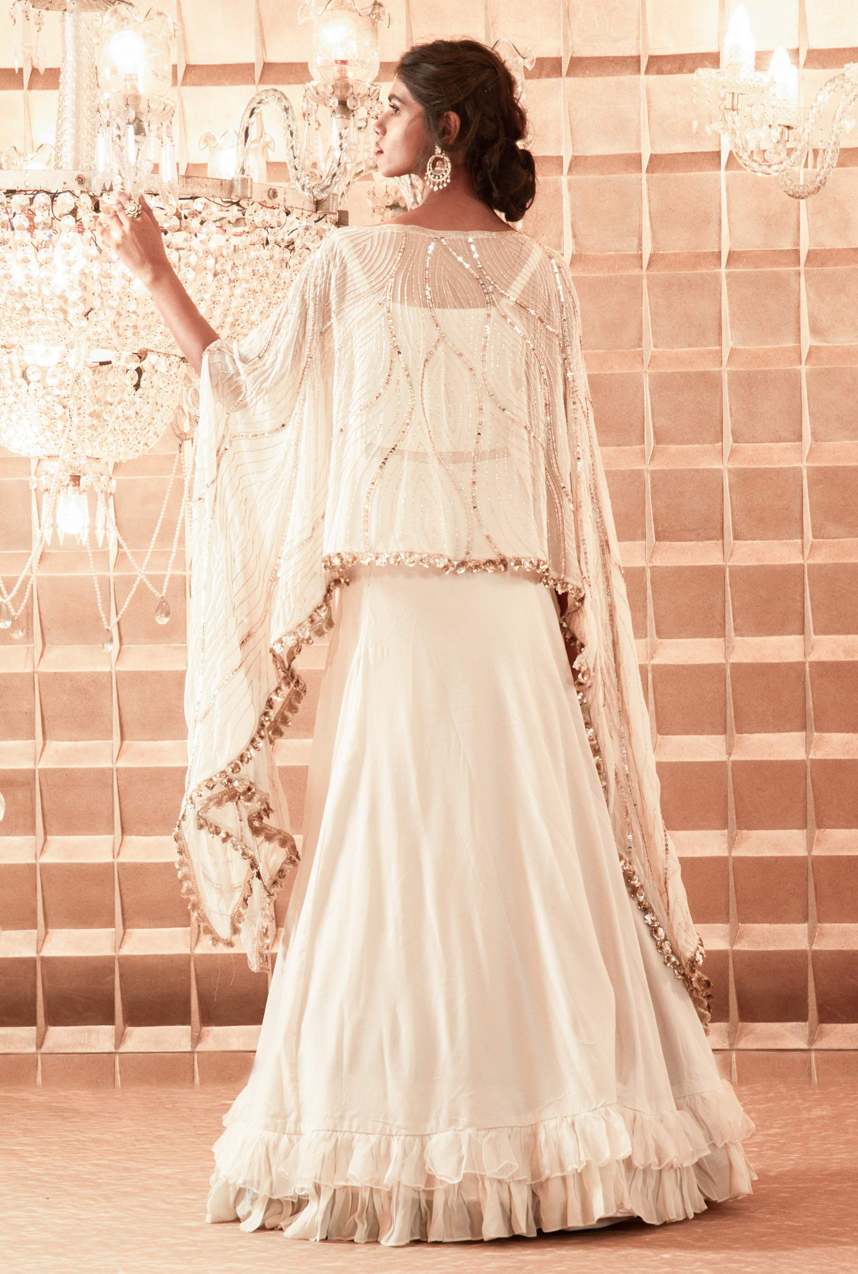 Arabella – ivory organza lehenga, bisouNYC