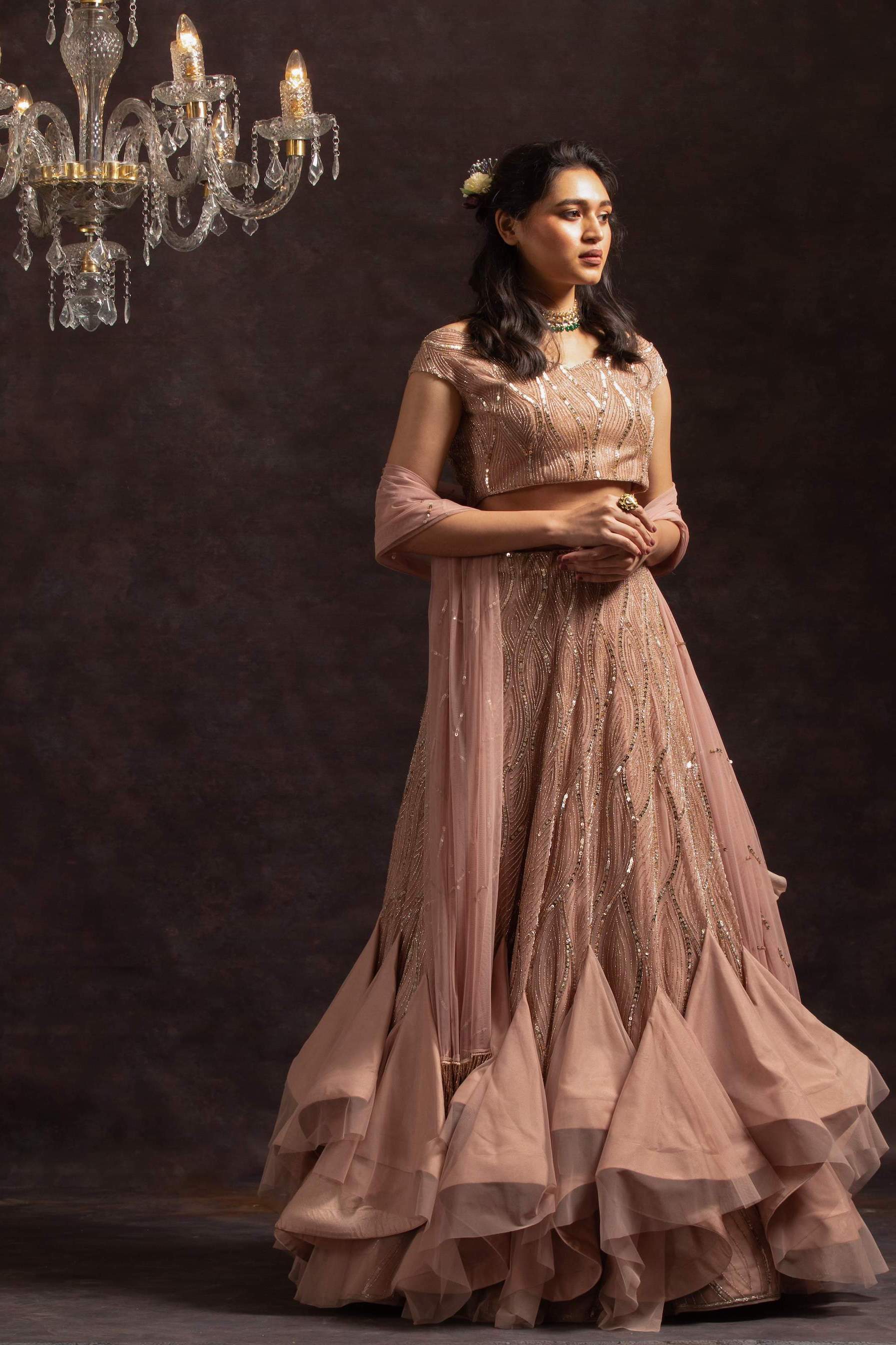 Ashley – pink silk lehenga, bisouNYC