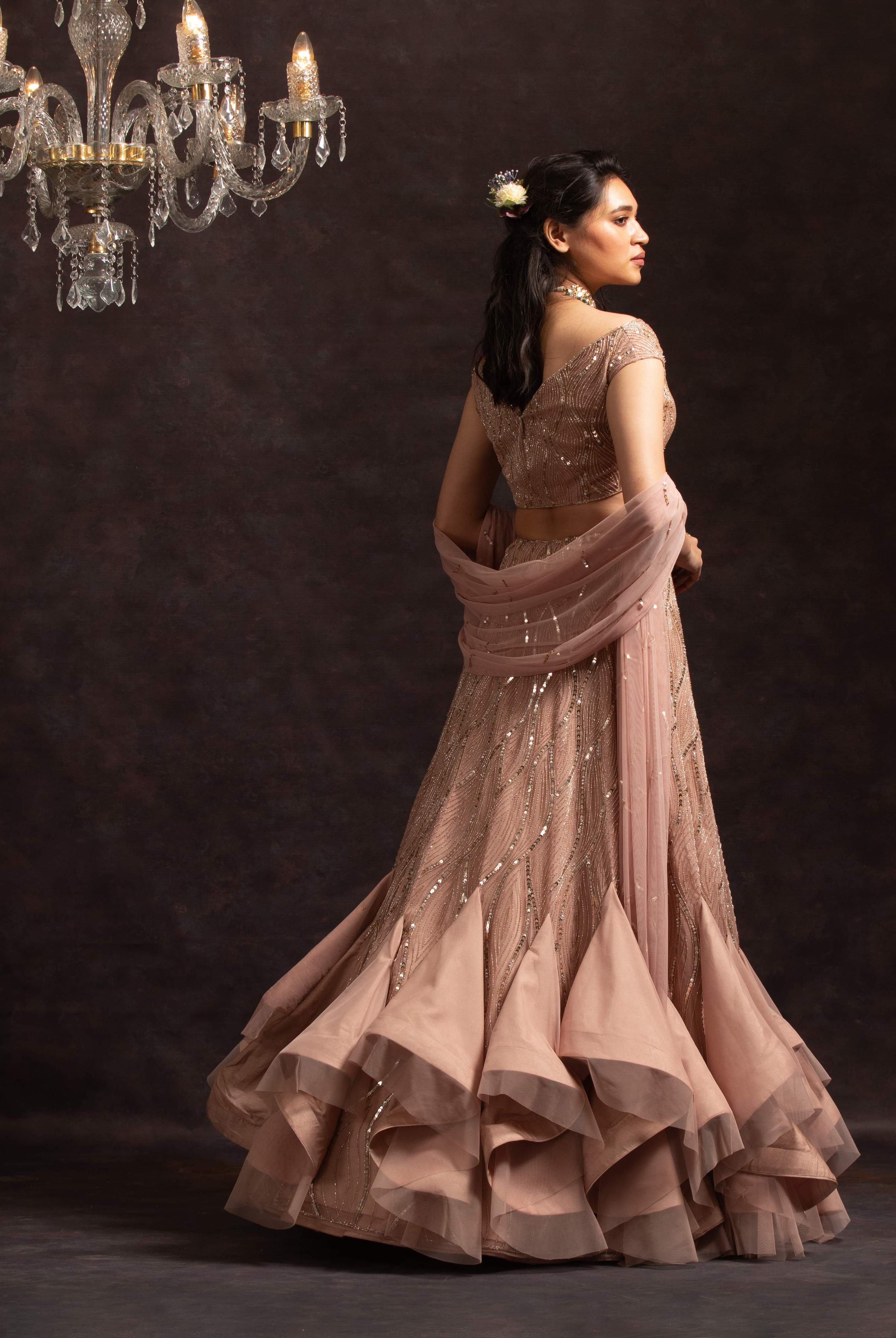 Ashley – pink silk lehenga, bisouNYC