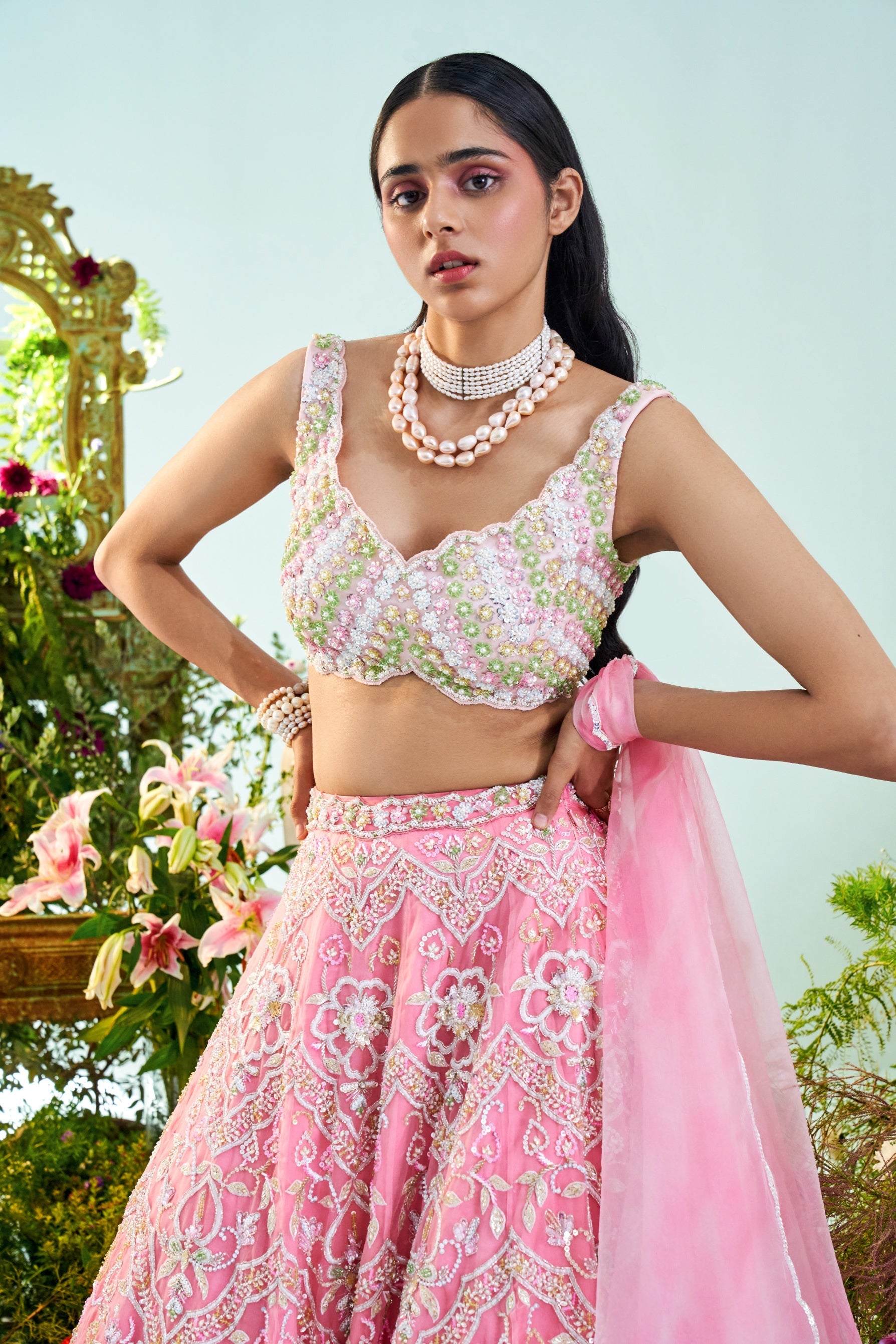 Aurora – organza lehenga, bisouNYC