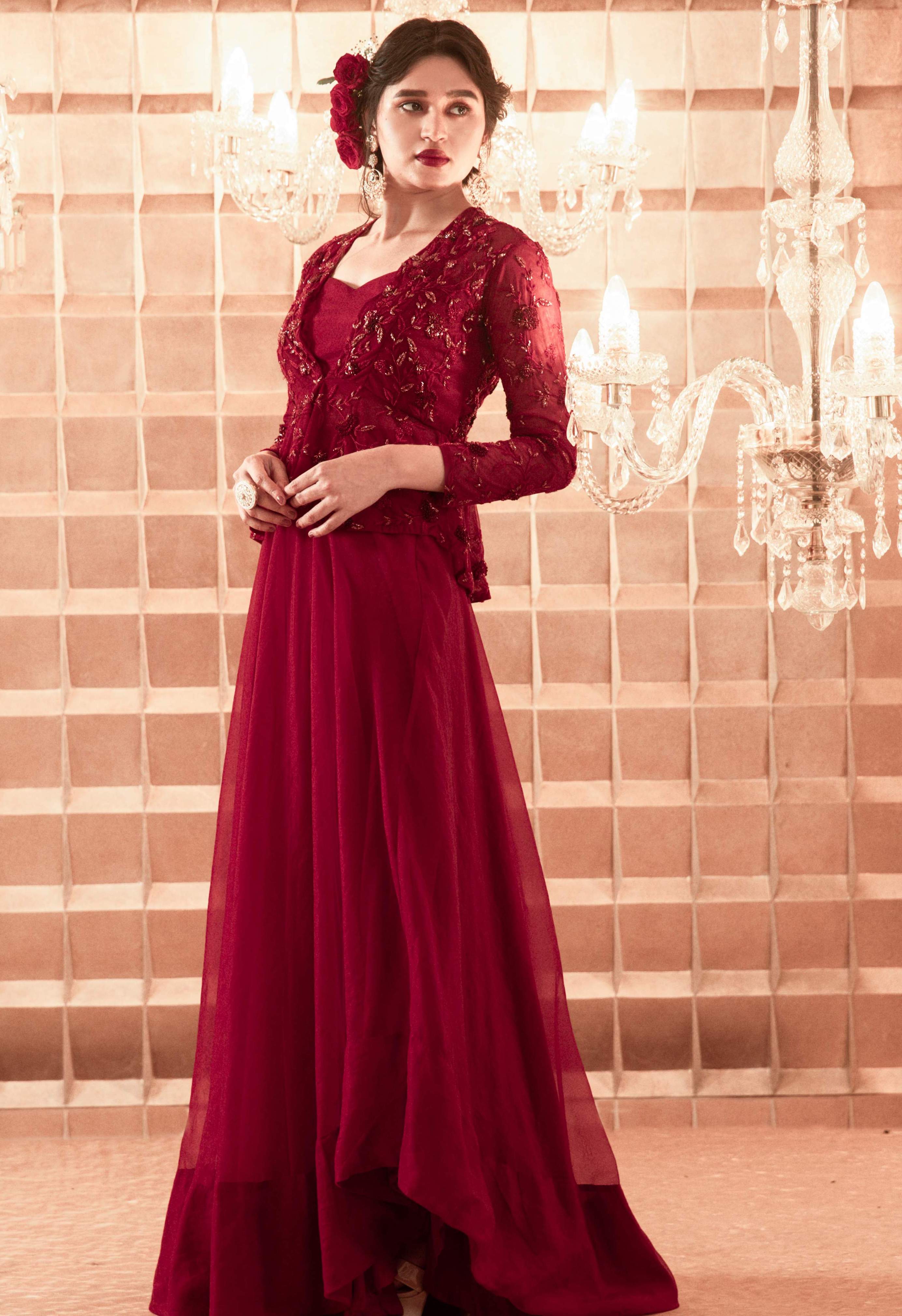 Aurora – organza lehenga, bisouNYC