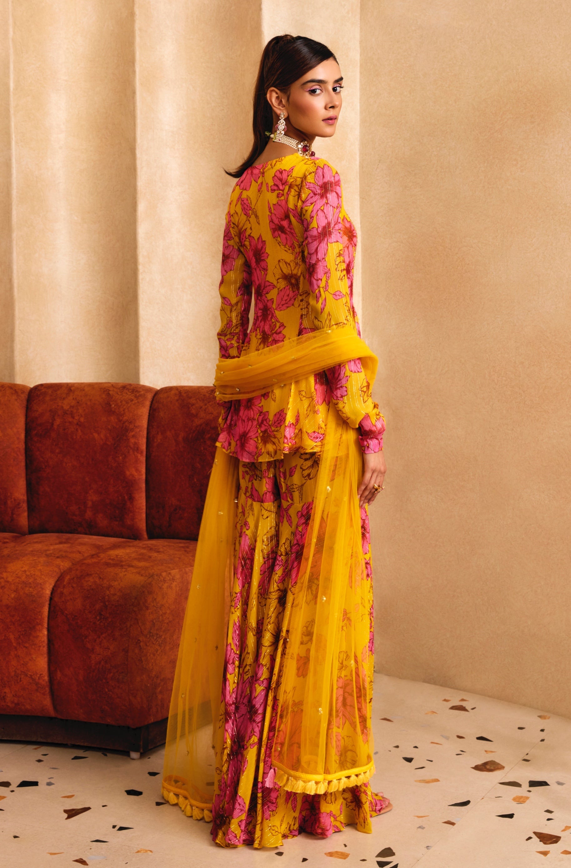 Avani – pink georgette suit, bisouNYC
