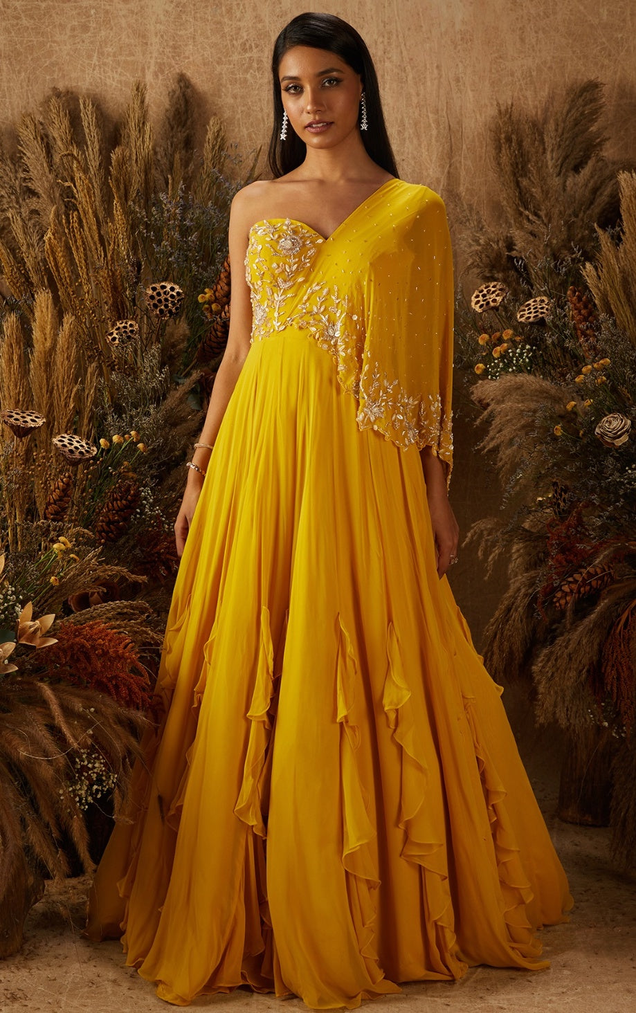 Avery – yellow georgette dress, bisouNYC