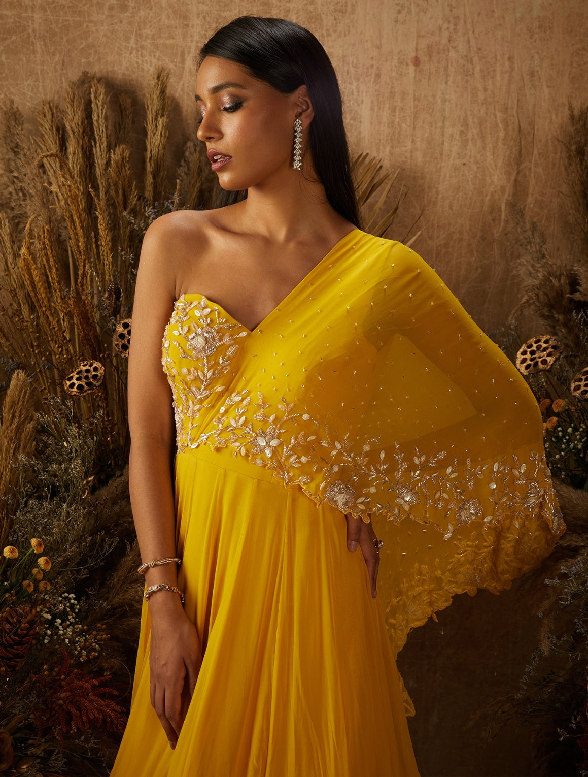 Avery – yellow georgette dress, bisouNYC