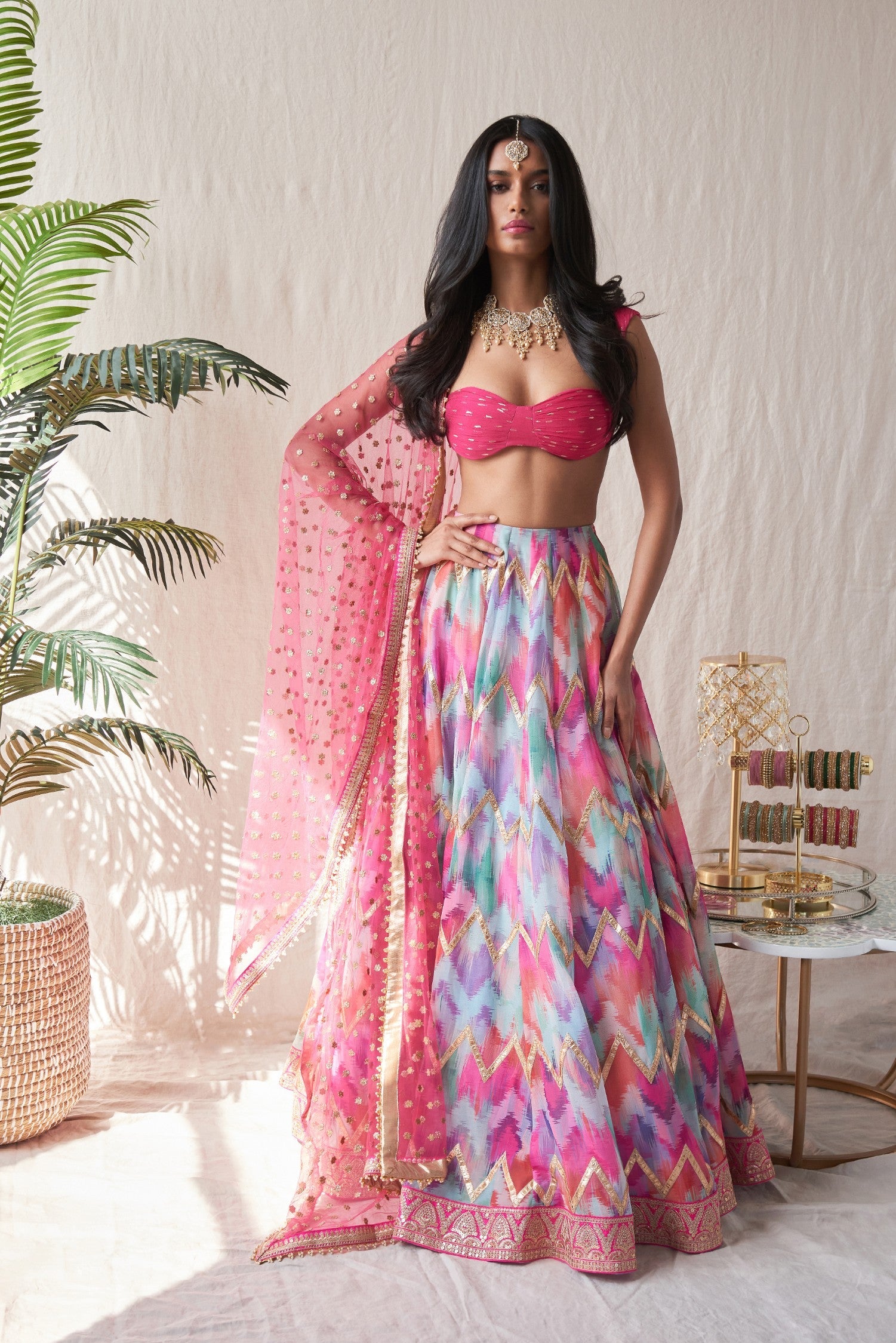 Meera – magenta lehenga, bisouNYC