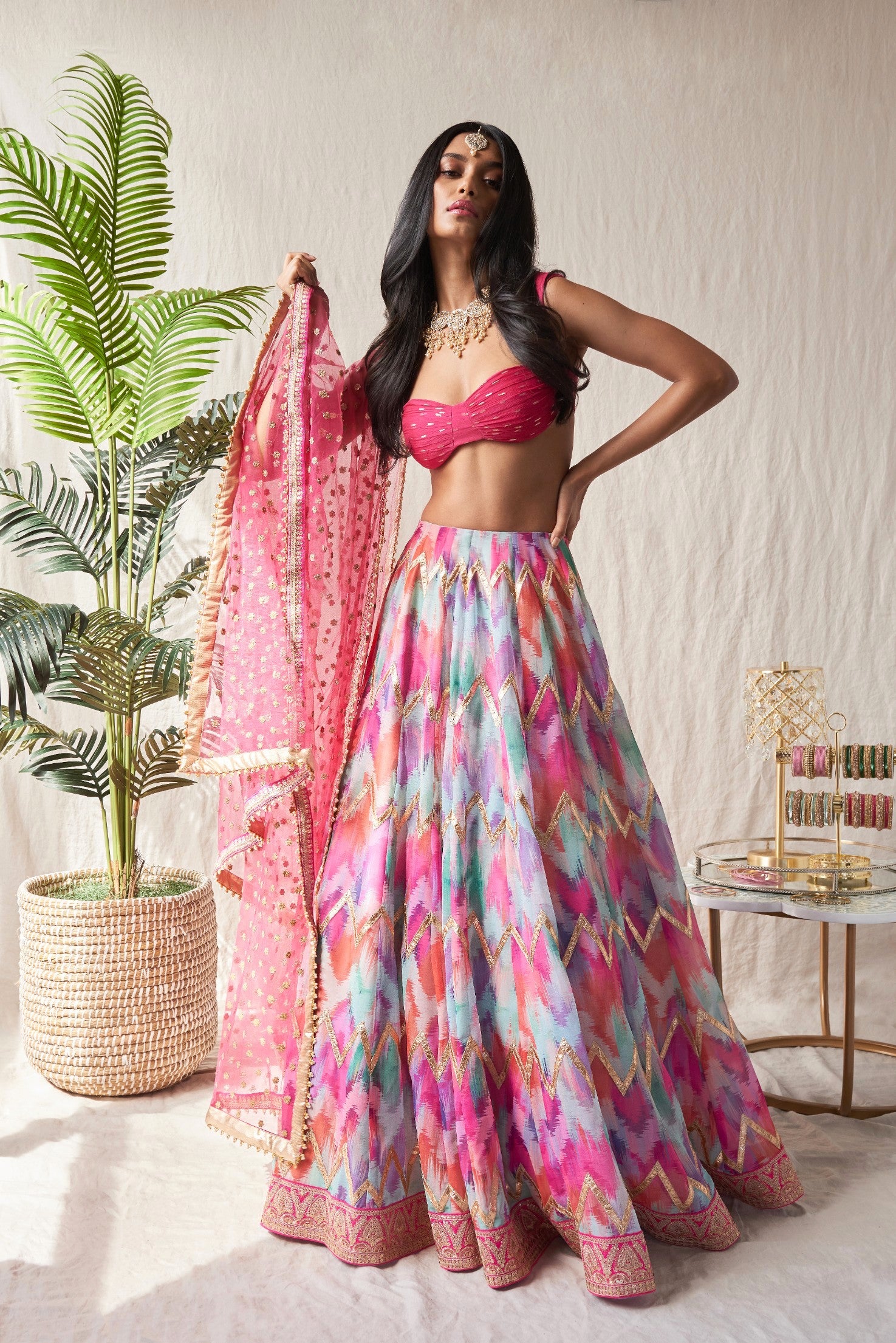 Meera – magenta lehenga, bisouNYC