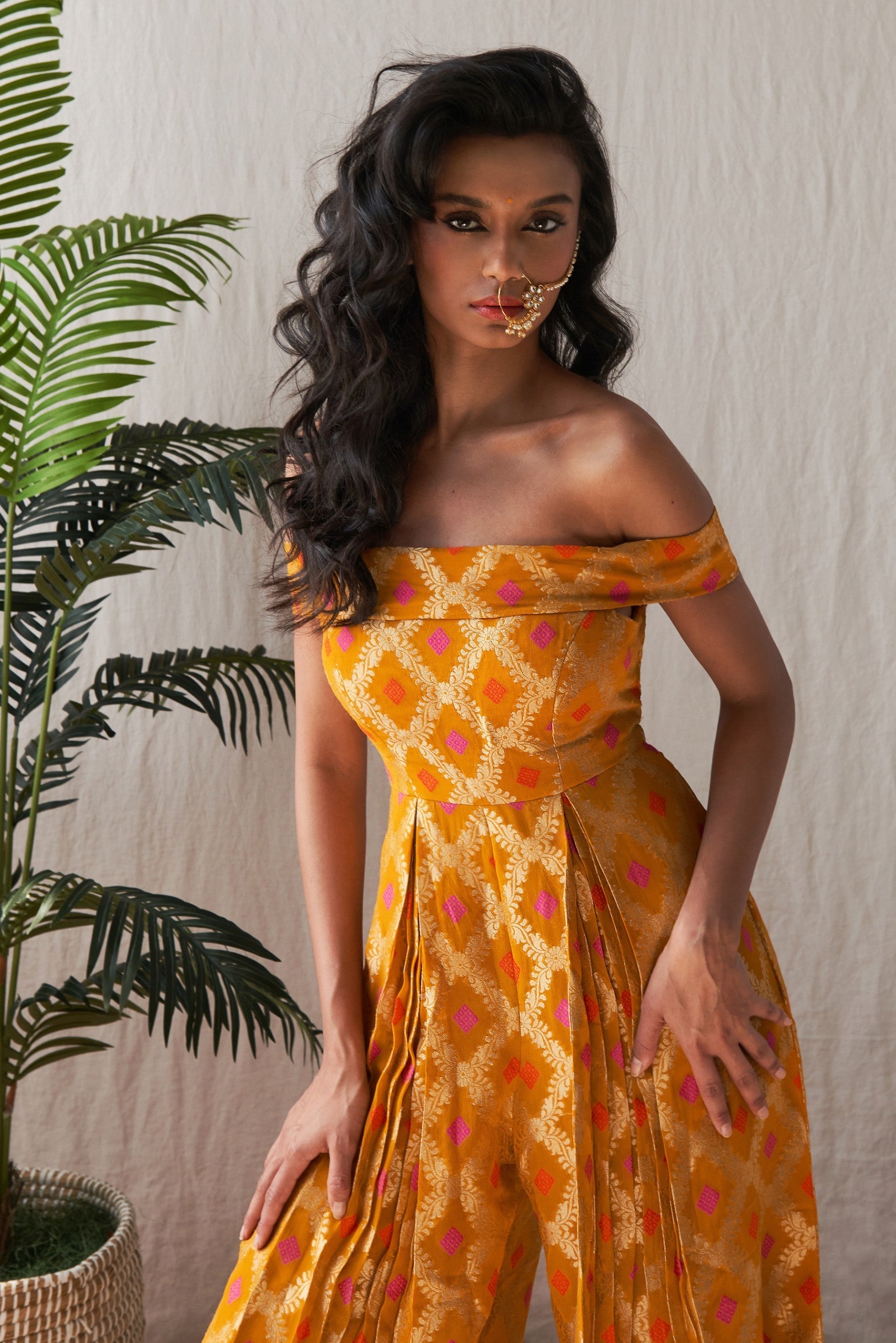 Asha – mustard suit, bisouNYC