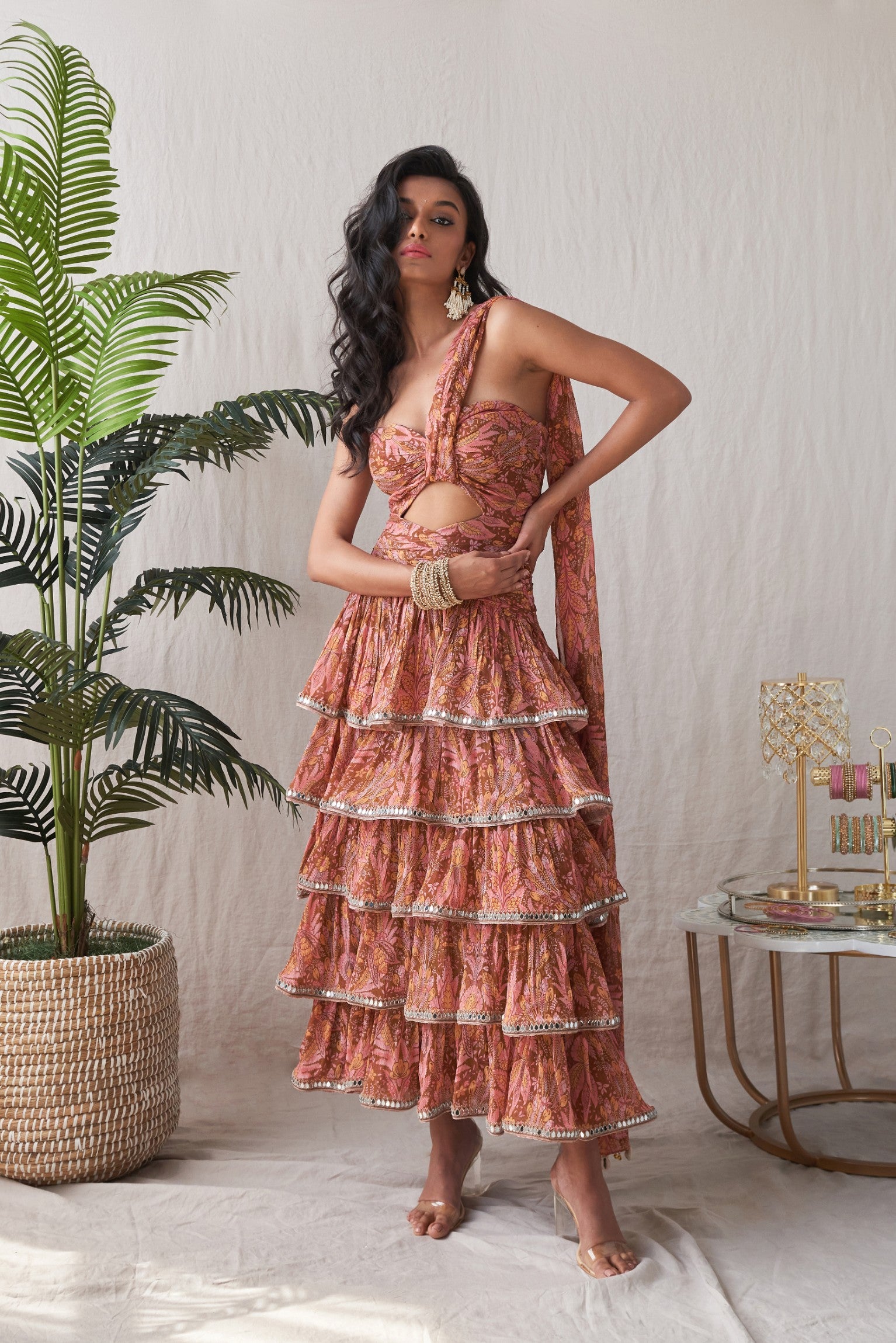 Saloni – rust dress, bisouNYC