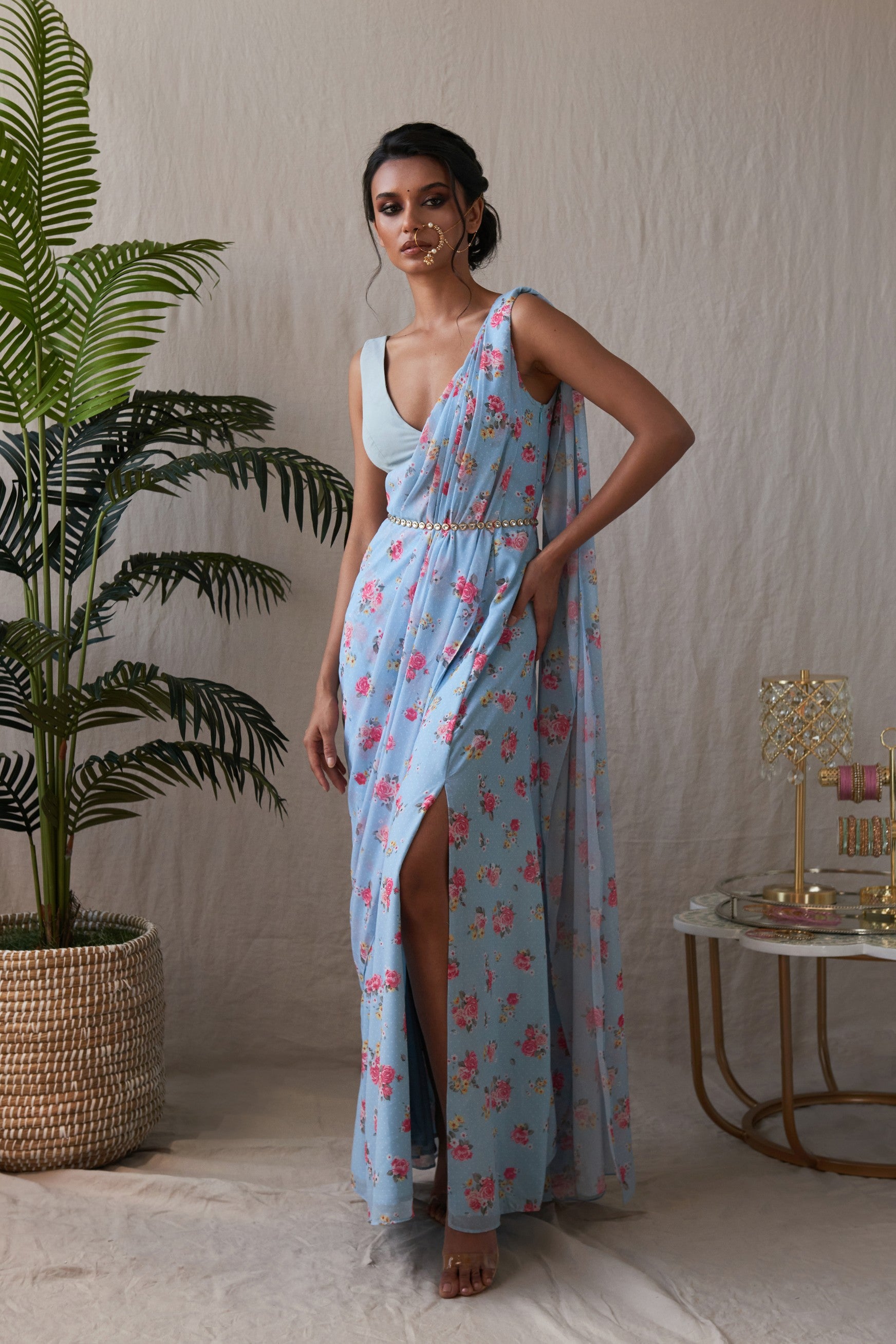 Suhaani – blue saree, bisouNYC