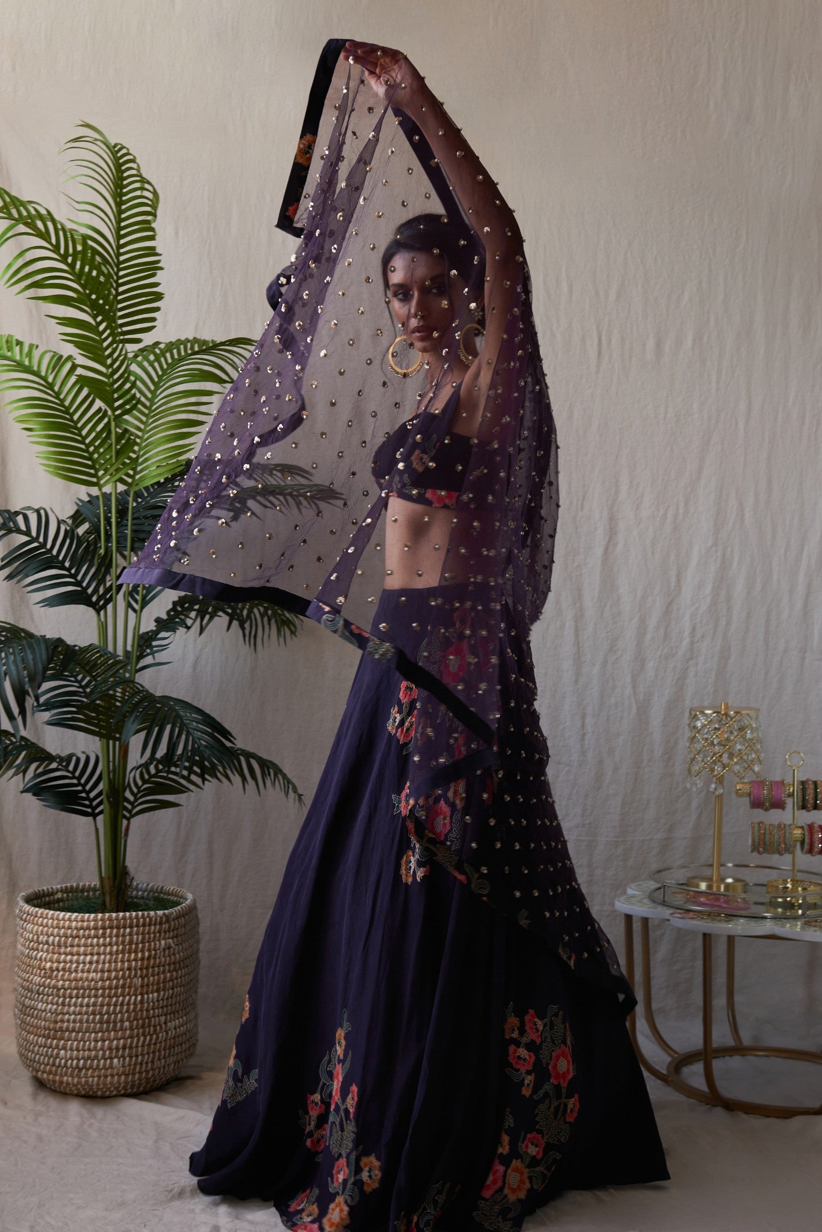 Shreya – blue lehenga, bisouNYC