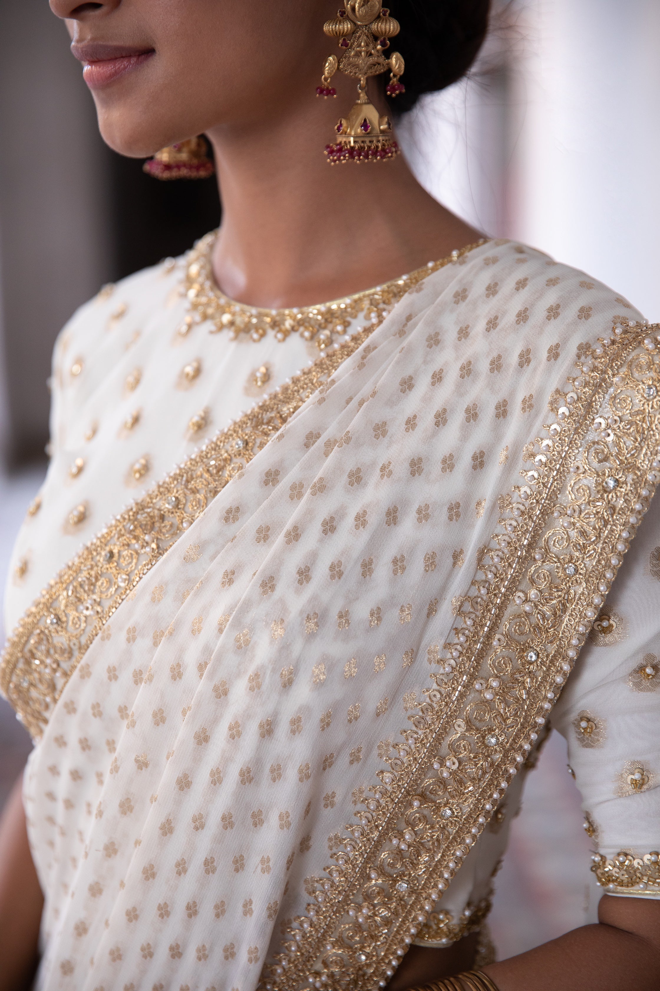 Chandni – ivory saree, bisouNYC