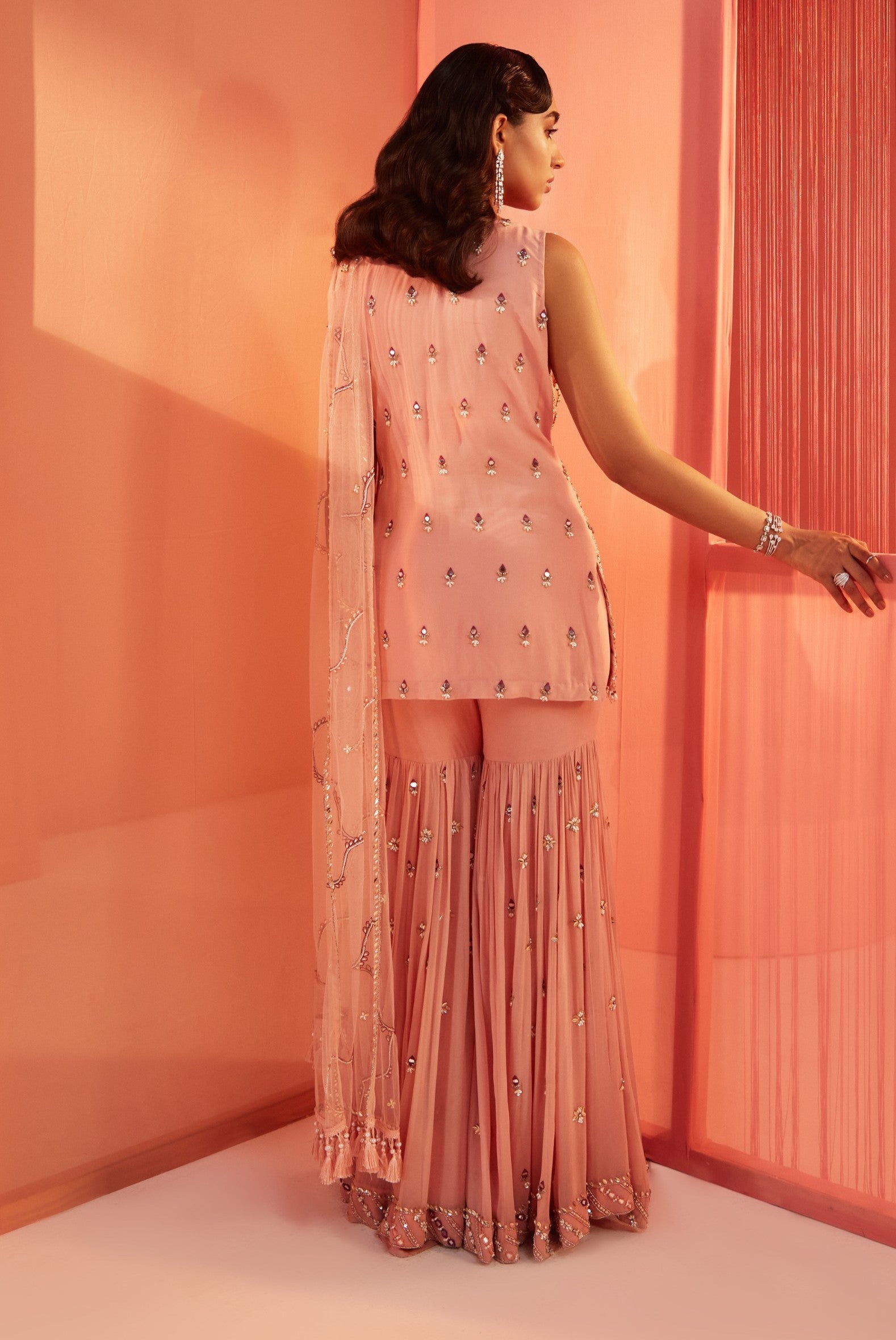 Divya – pink georgette suit, bisouNYC