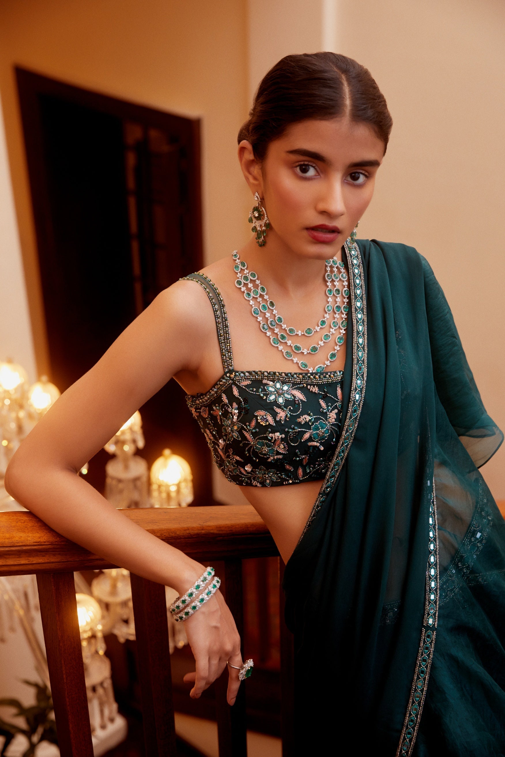 Divya – teal lehenga, bisouNYC