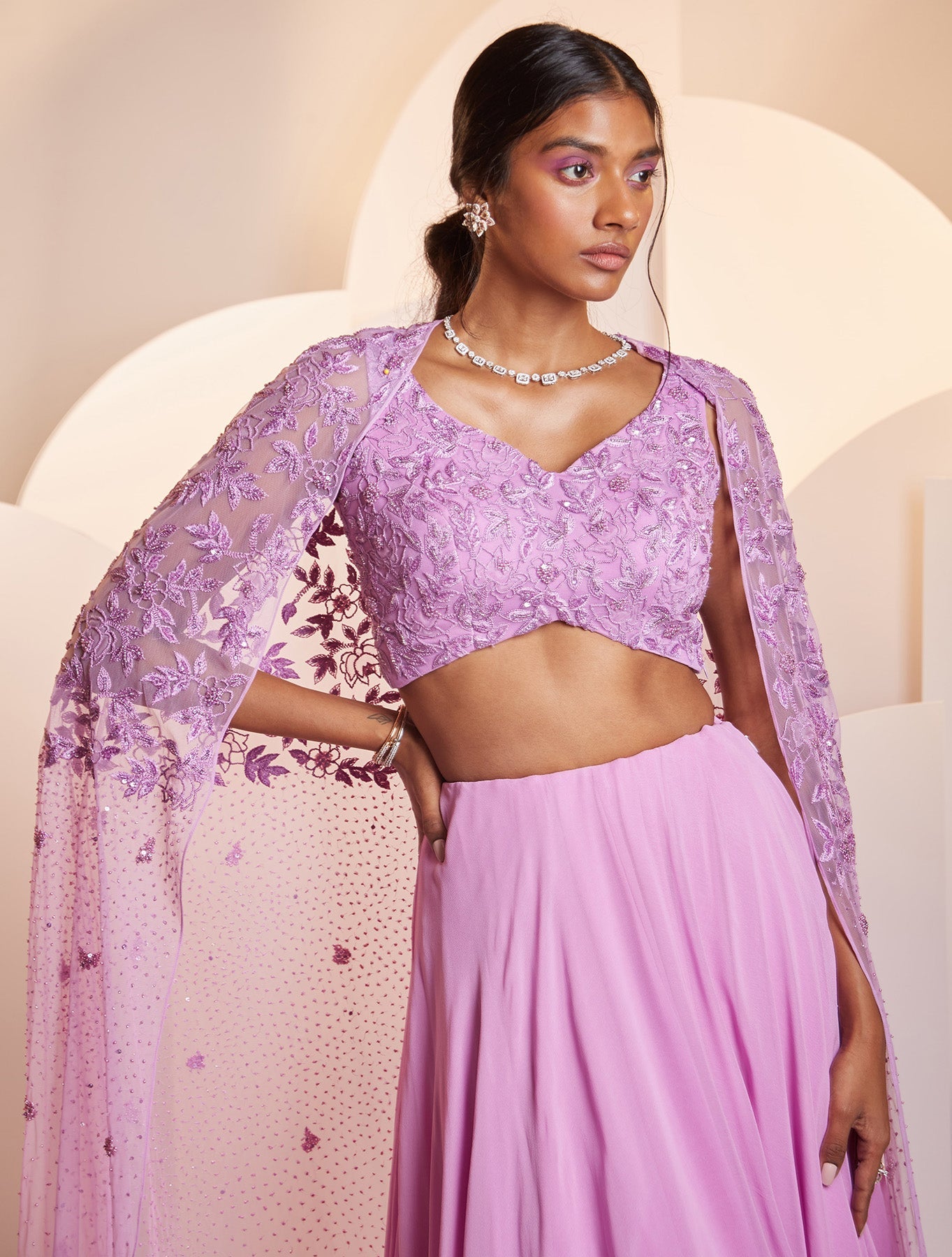 Eve – purple net lehenga, bisouNYC