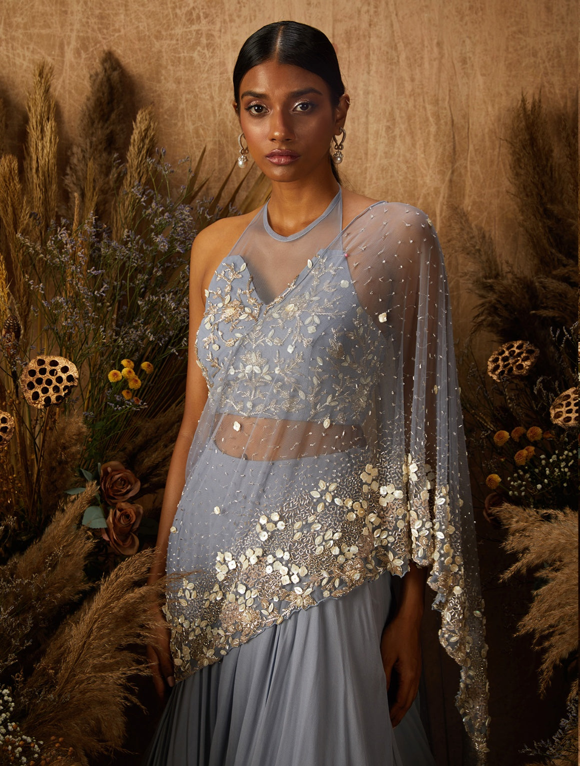 Ferra – blue georgette lehenga, bisouNYC