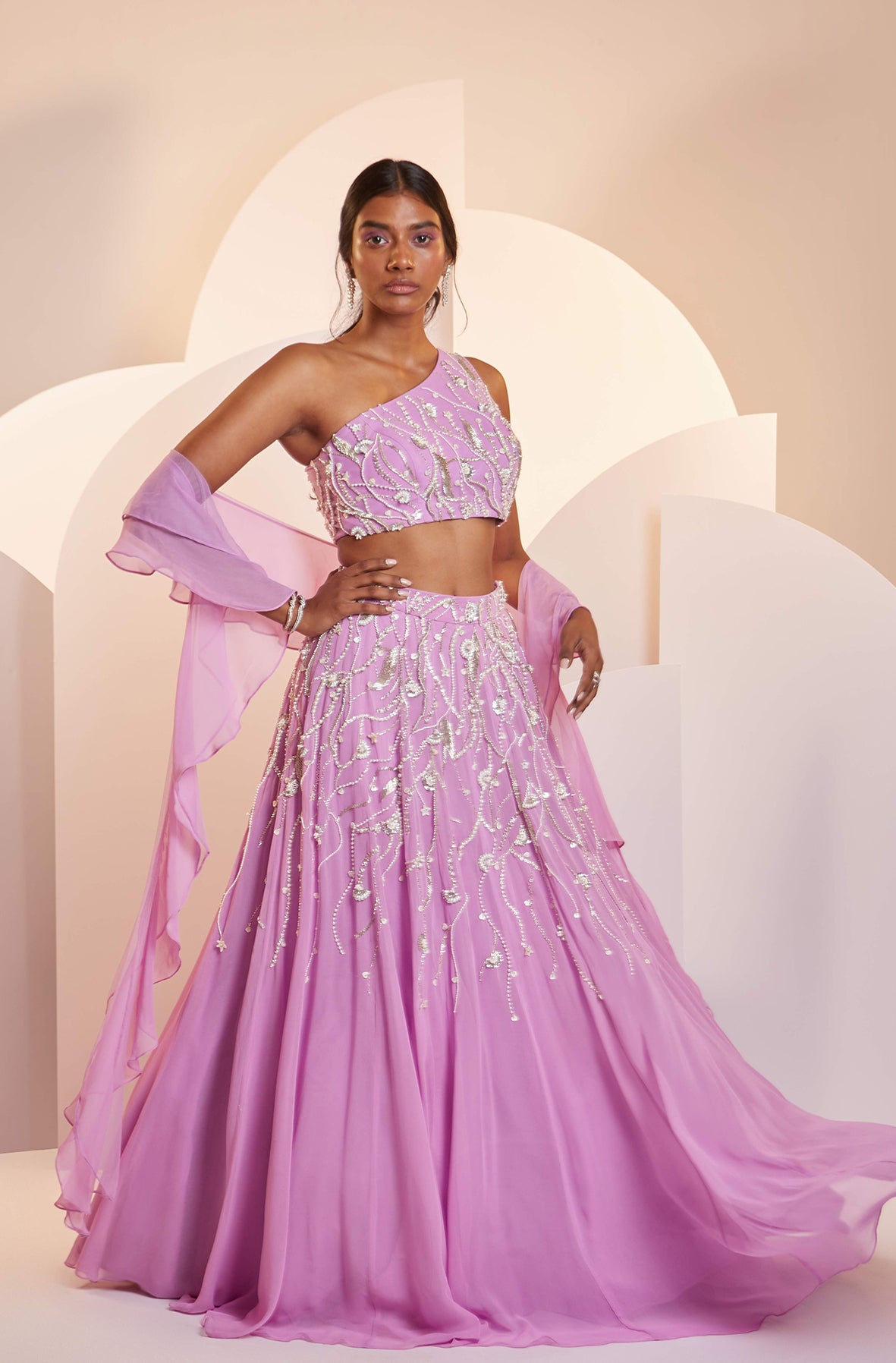 Fiona – purple georgette lehenga, bisouNYC
