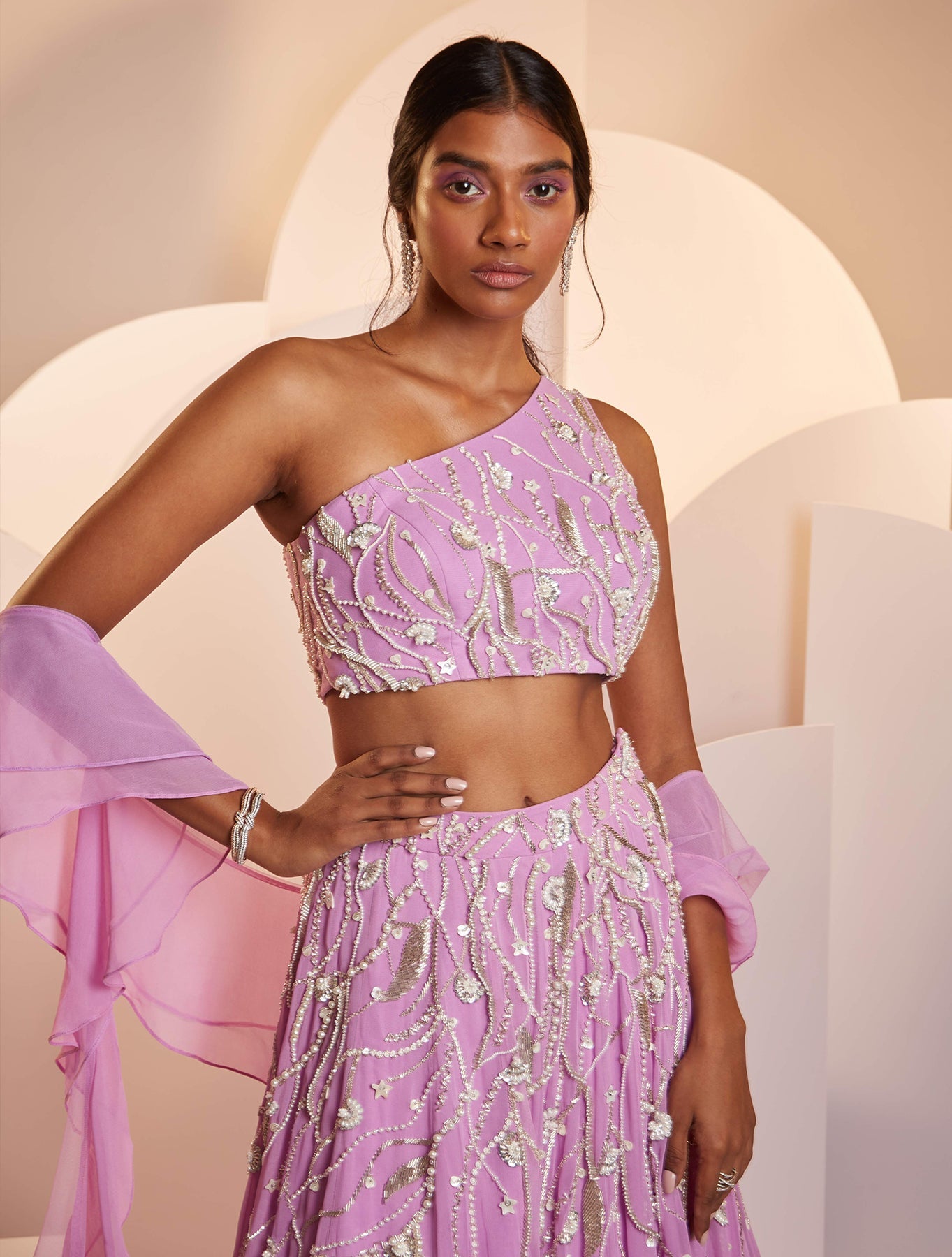 Fiona – purple georgette lehenga, bisouNYC