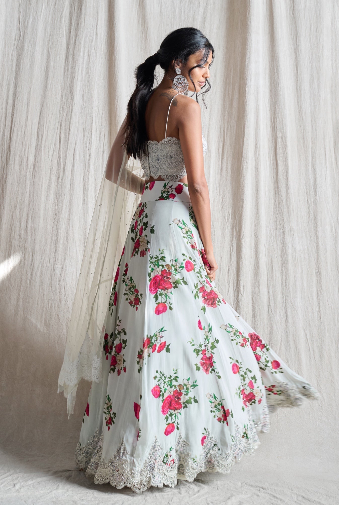 Flora – grey lehenga, bisouNYC