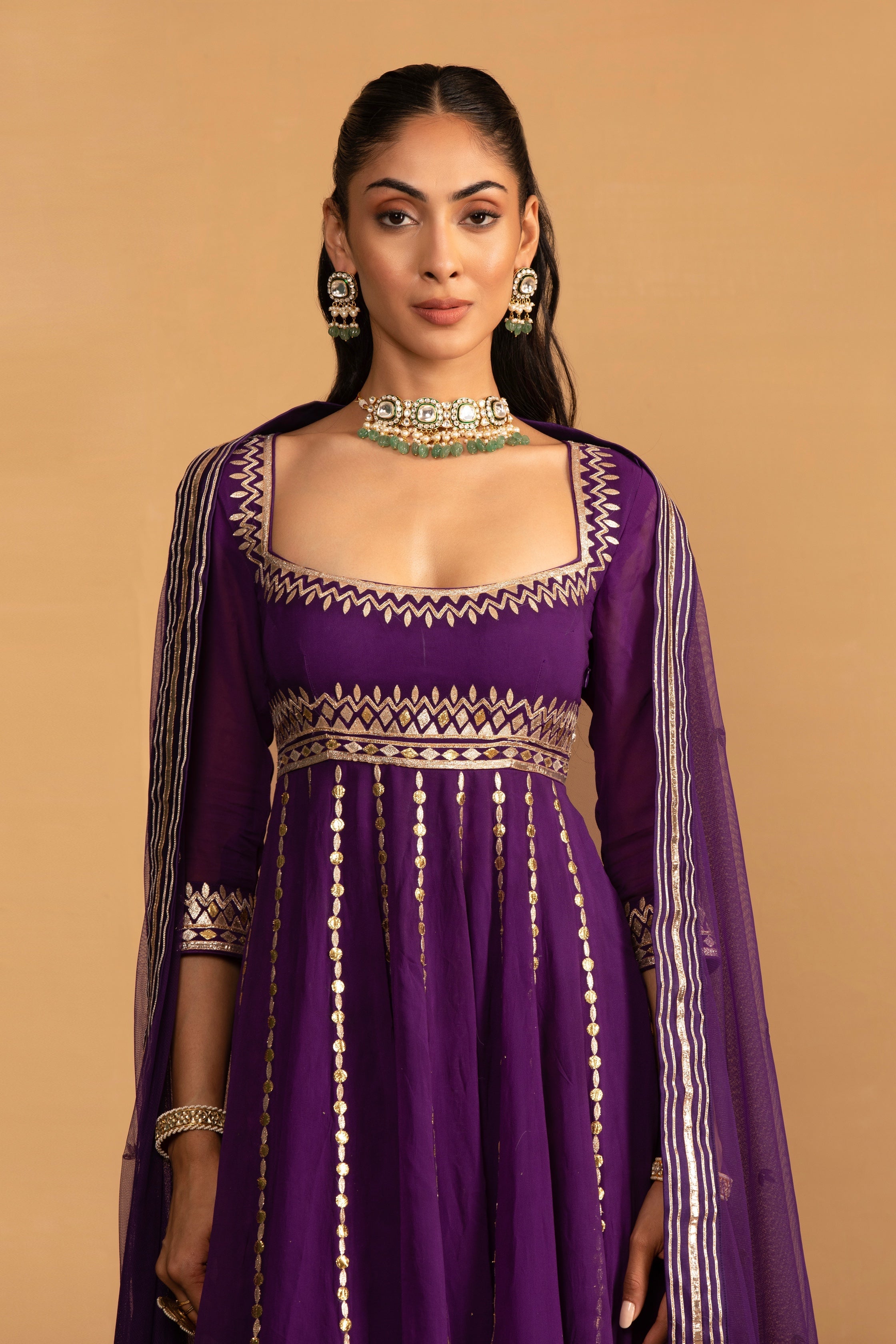 Gauri – purple georgette suit, bisouNYC