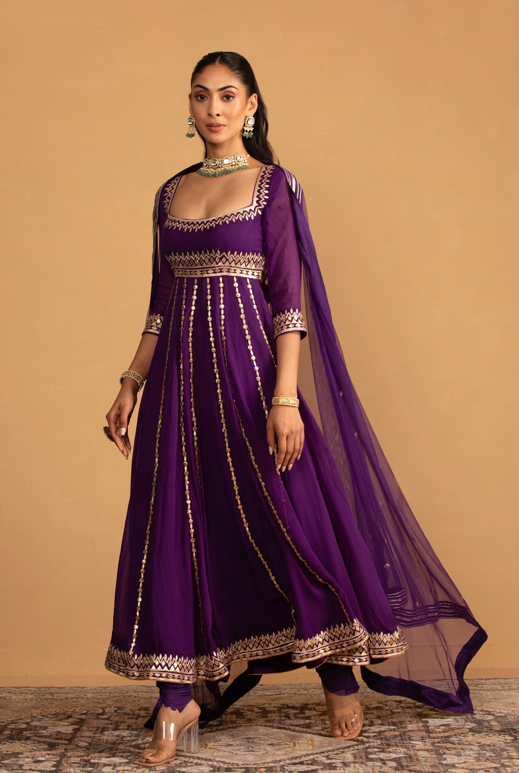 Gauri – purple georgette suit, bisouNYC