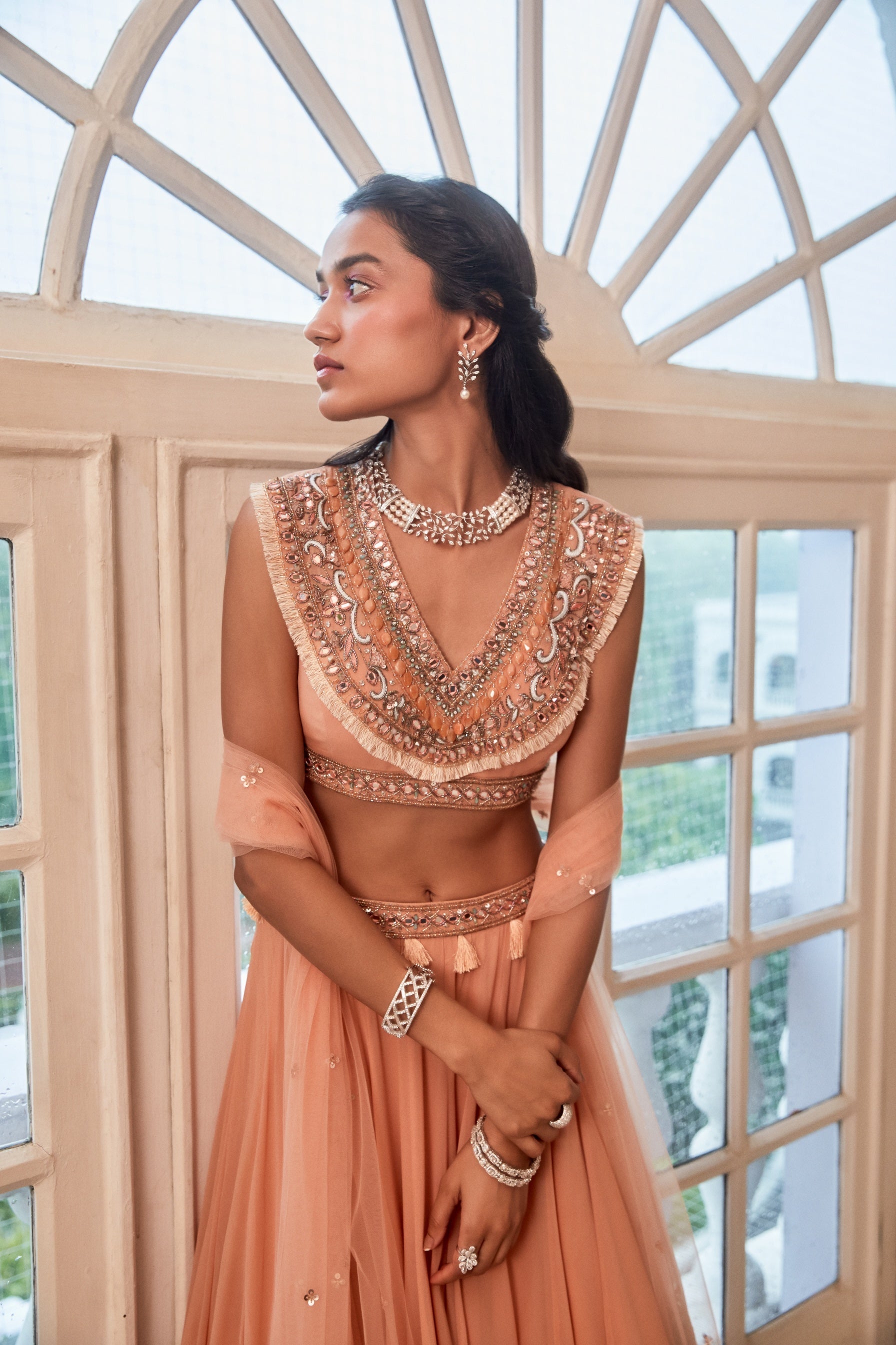 Heena – rose lehenga, bisouNYC