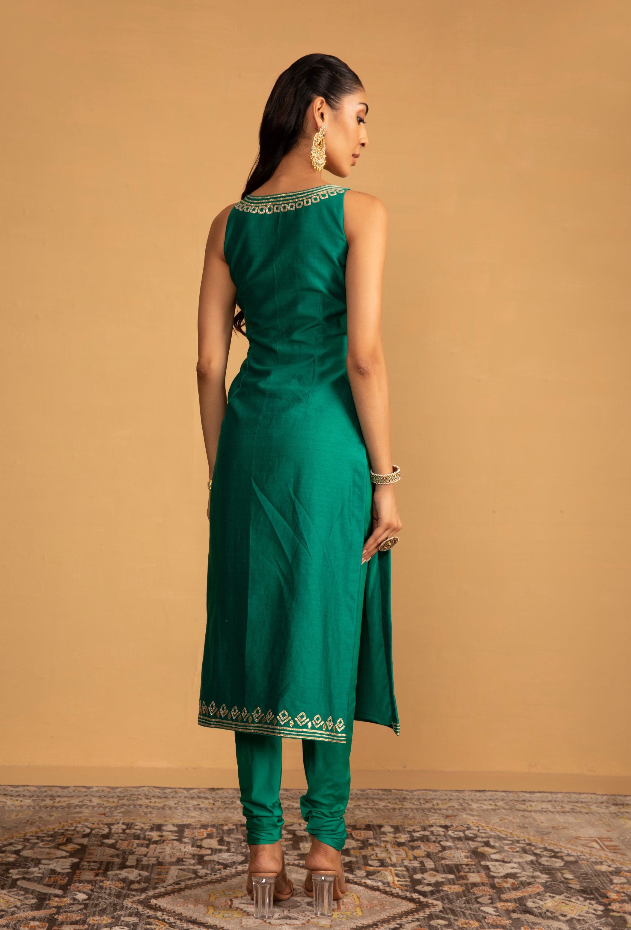 Hena – green organza suit, bisouNYC