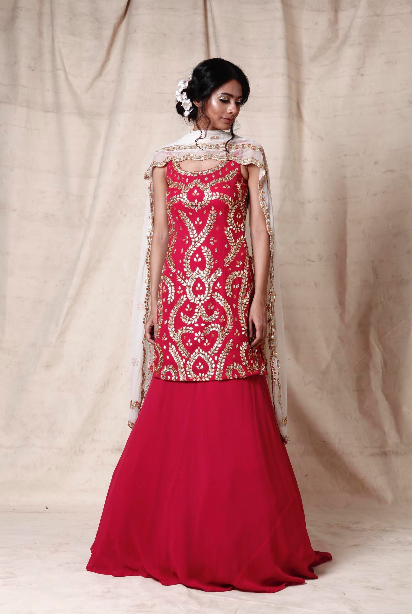 Hetal – magenta georgette lehenga, bisouNYC