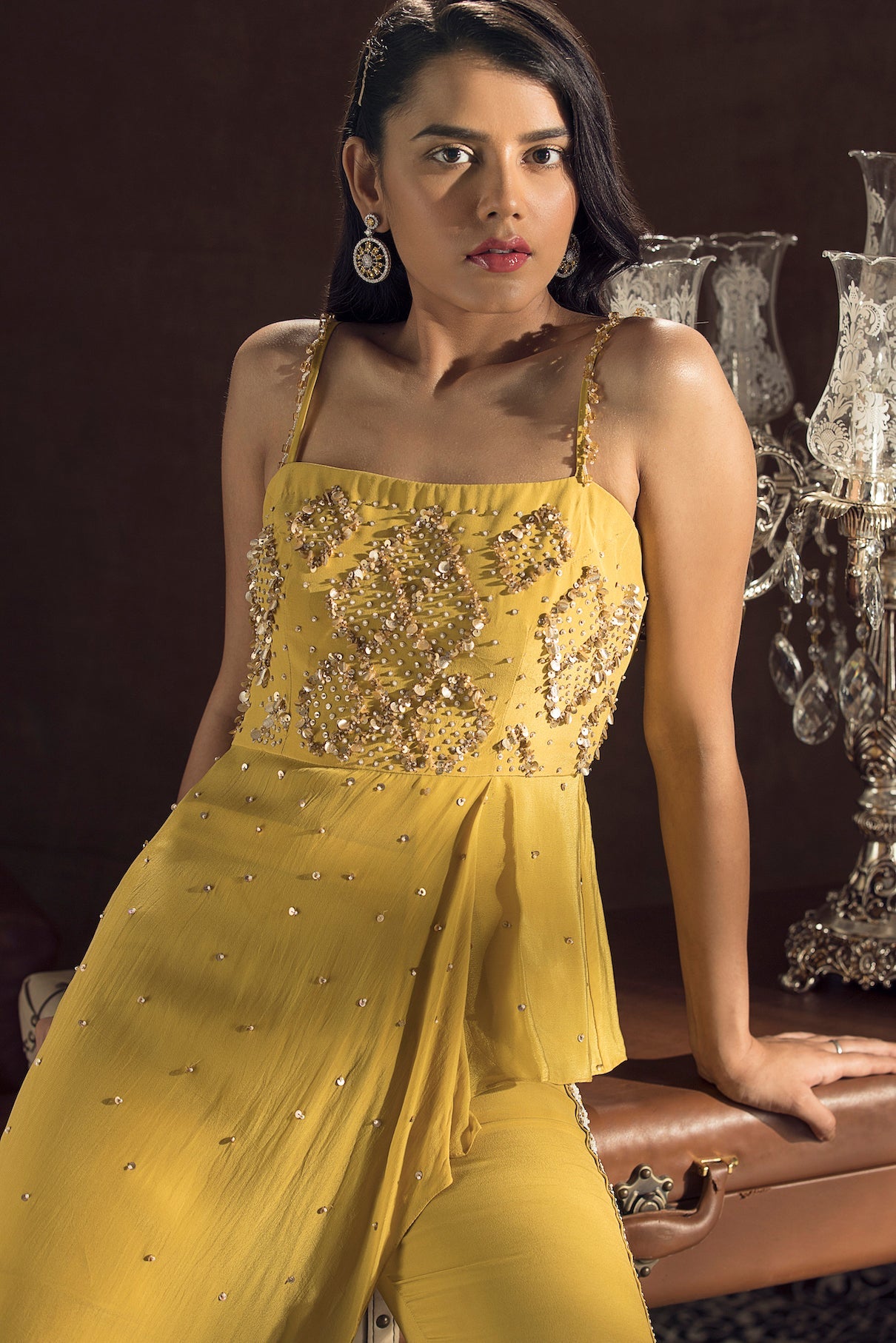 India – mustard suit, bisouNYC