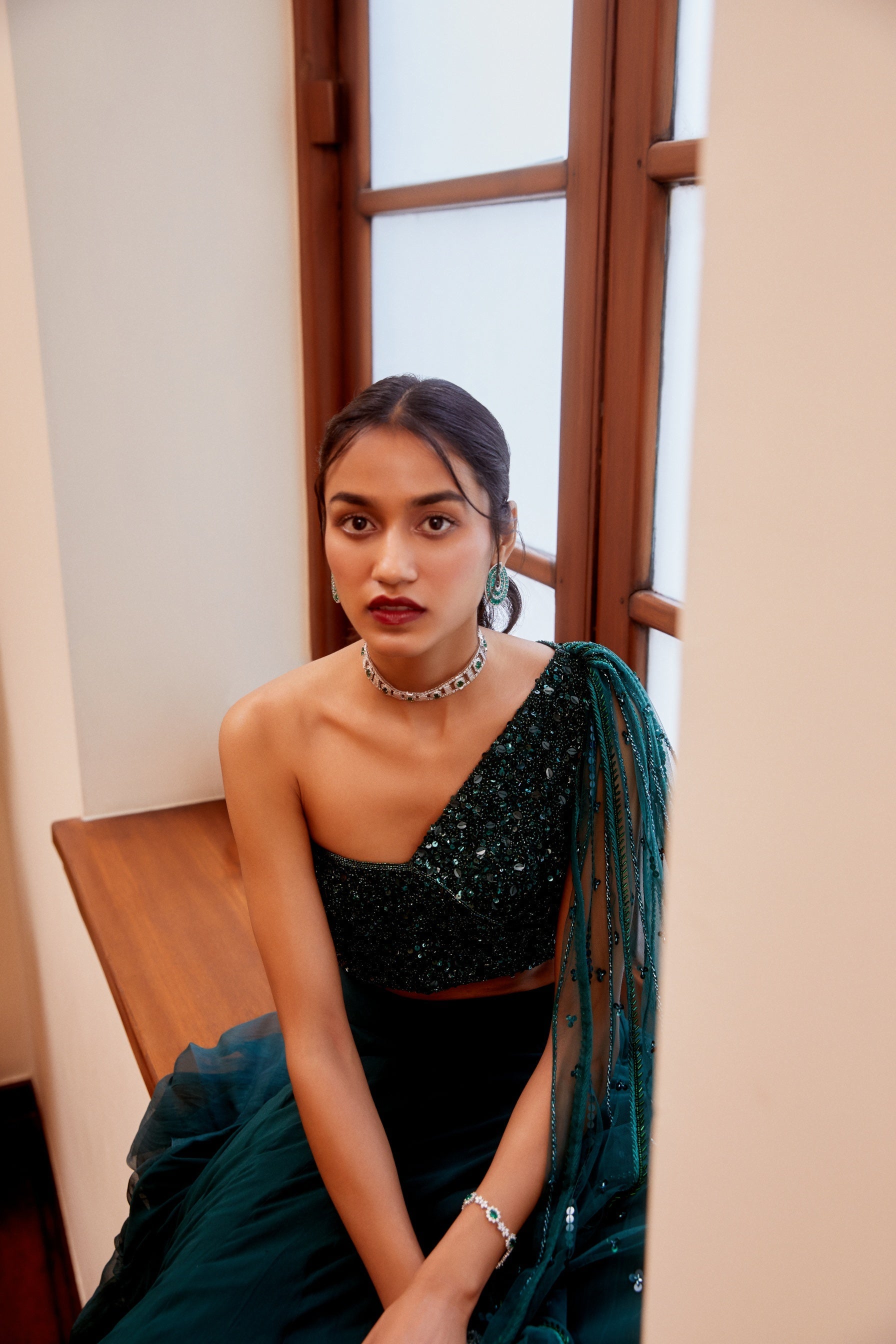Isha – teal lehenga, bisouNYC
