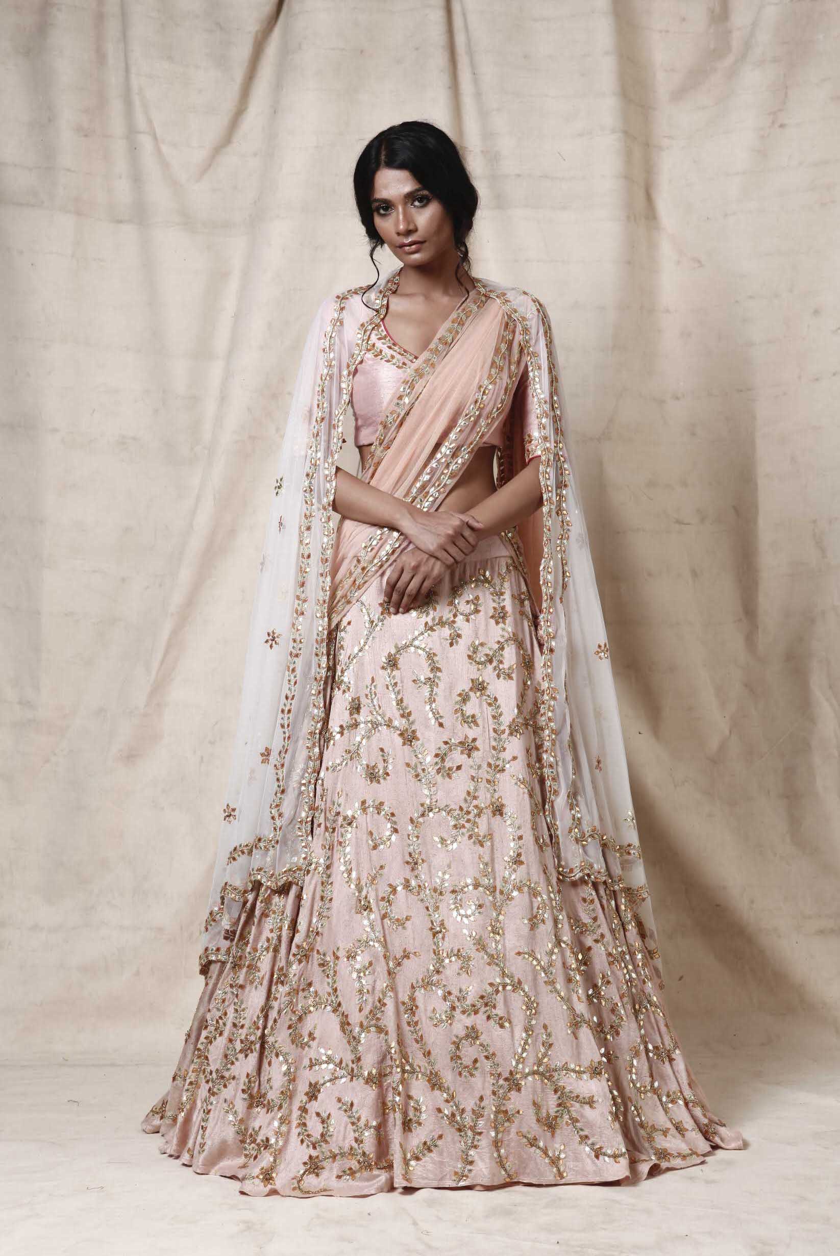 Ishiqa – blush silk lehenga, bisouNYC