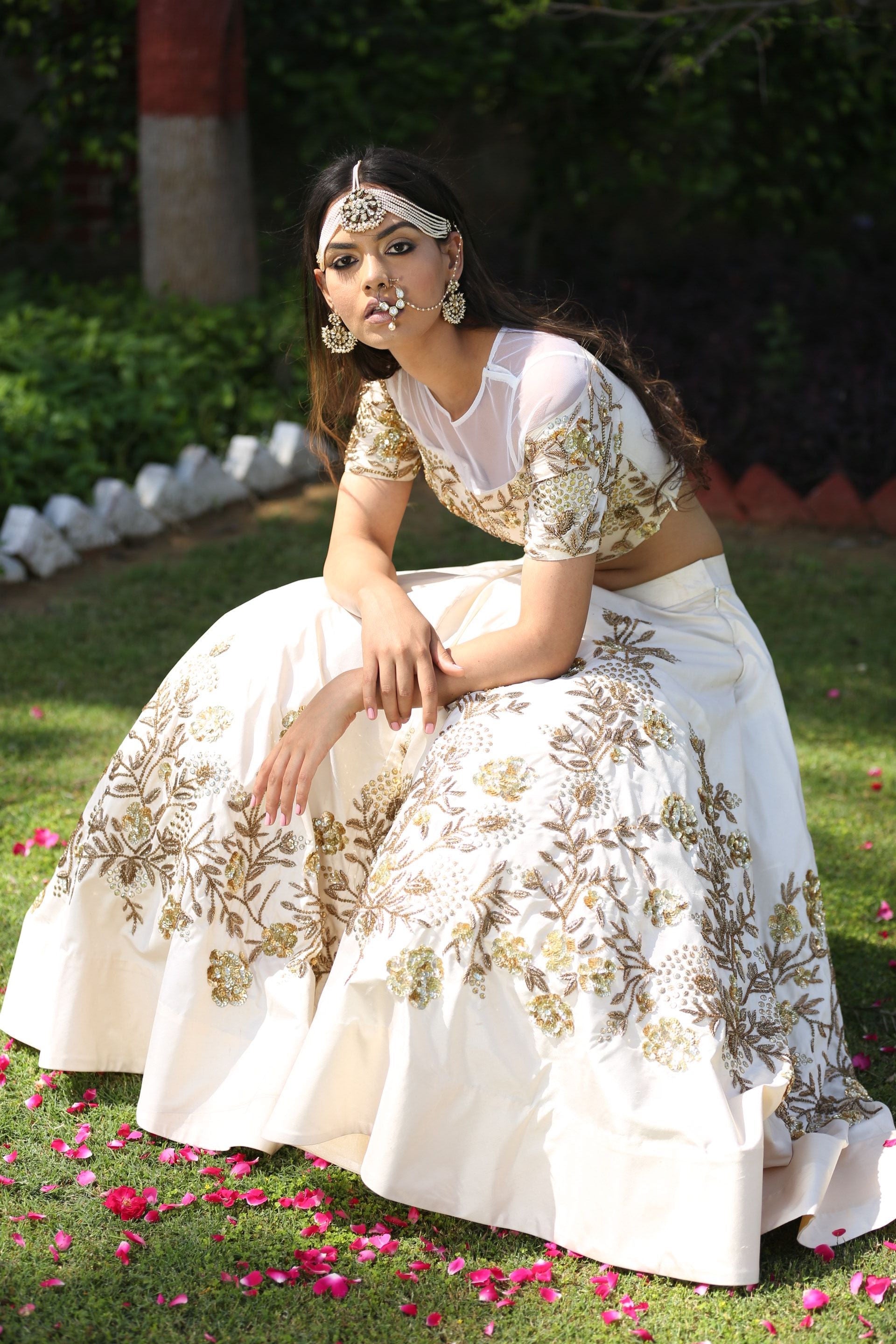 Jiya – ivory lehenga, bisouNYC