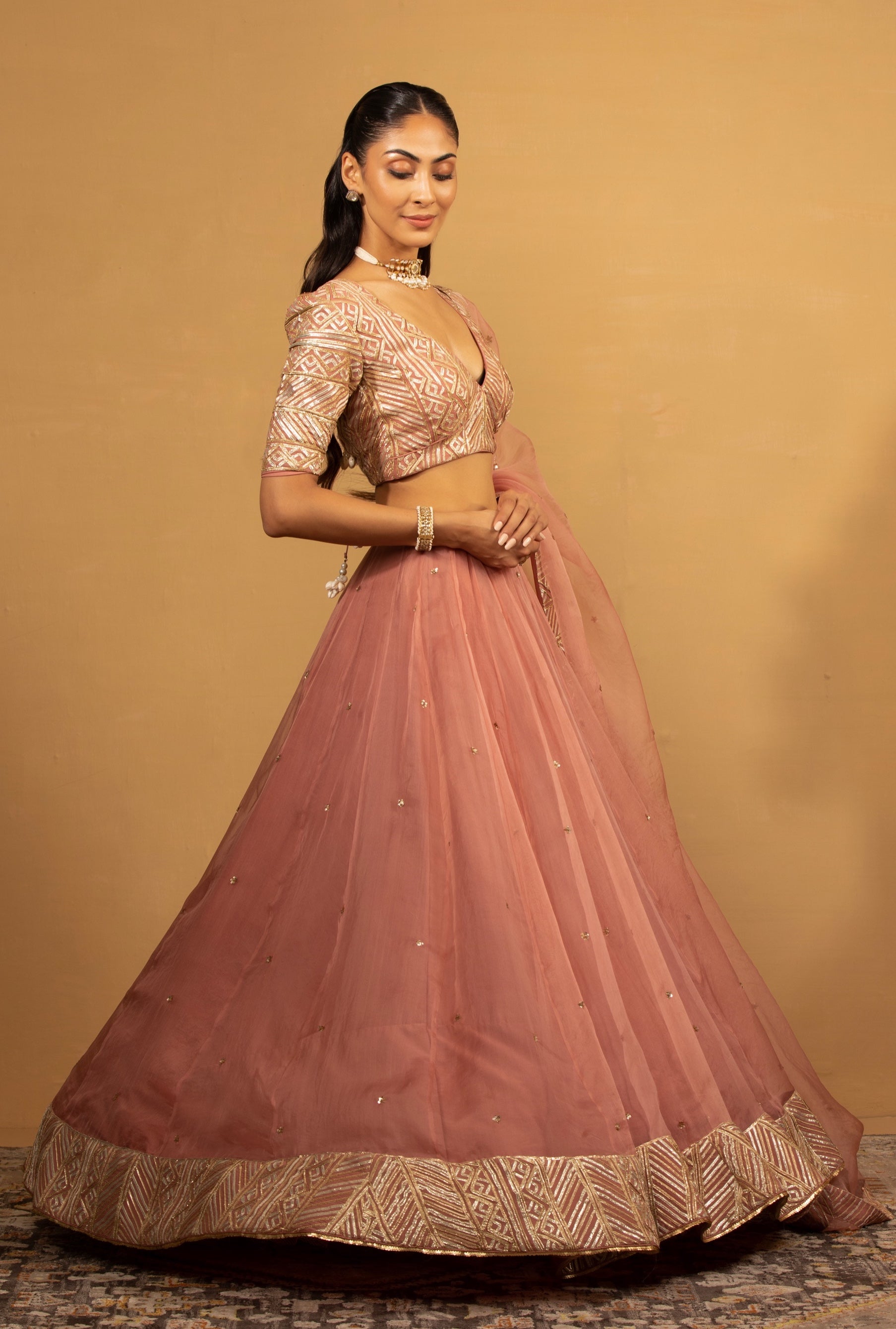 Kalki – pink organza lehenga, bisouNYC
