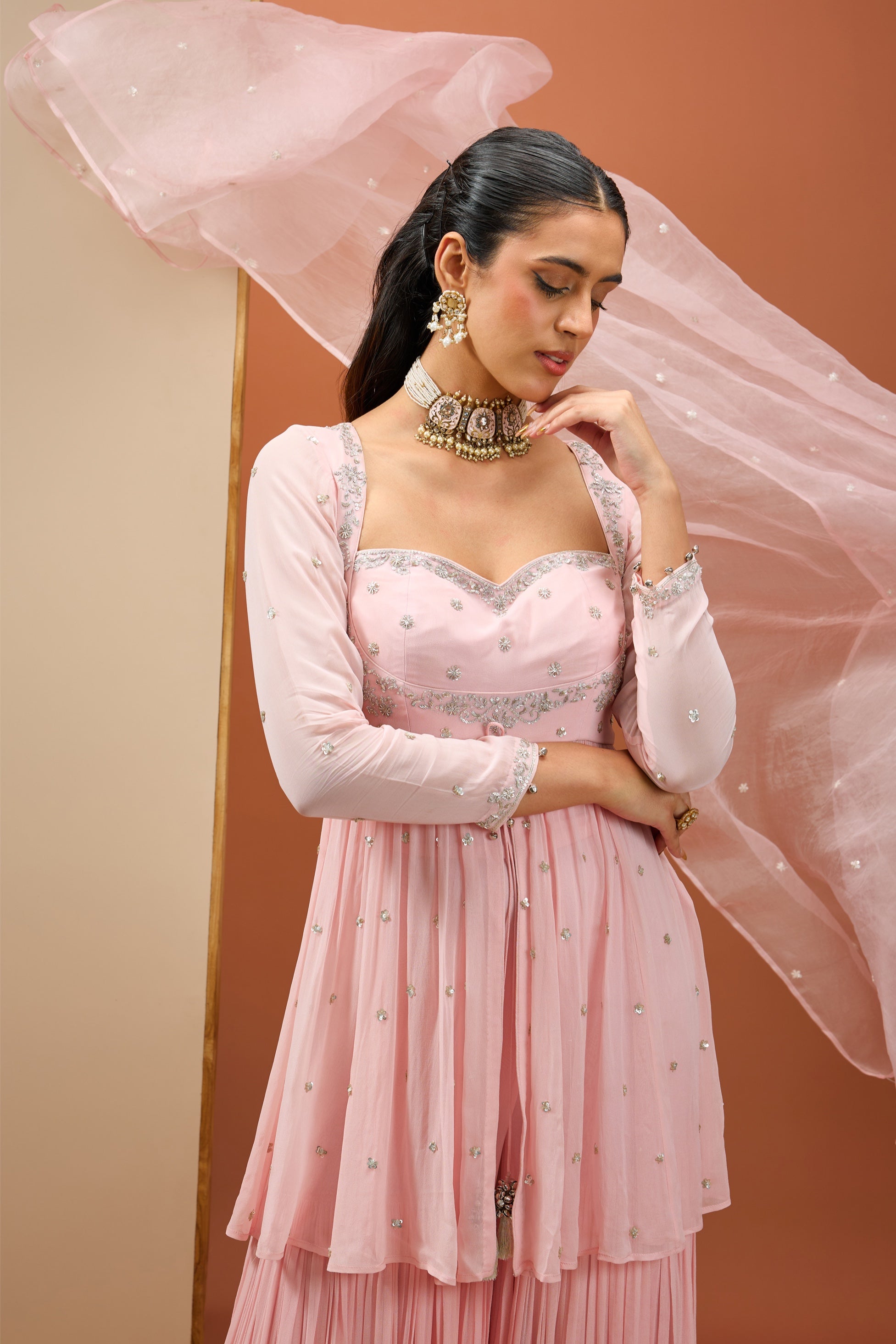 Karishma – pink organza suit, bisouNYC