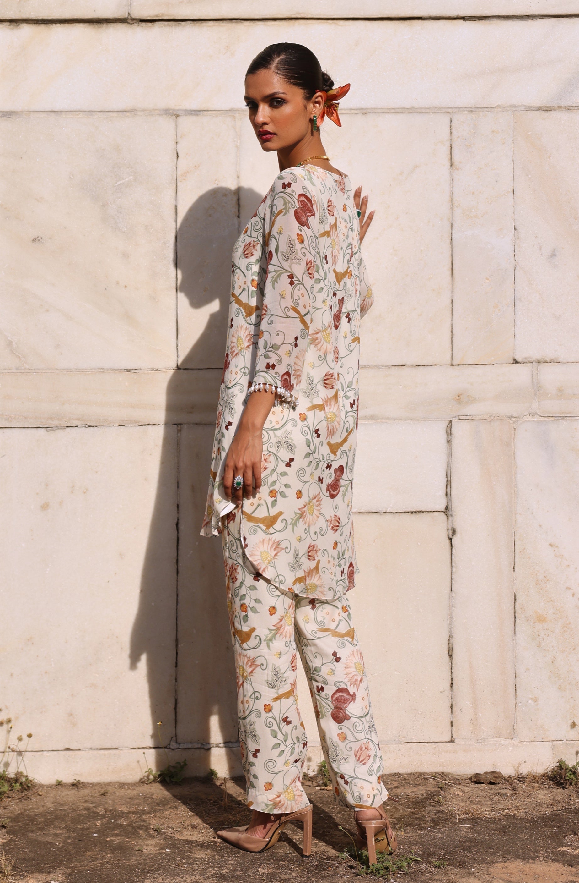 Kora – ivory georgette suit, bisouNYC