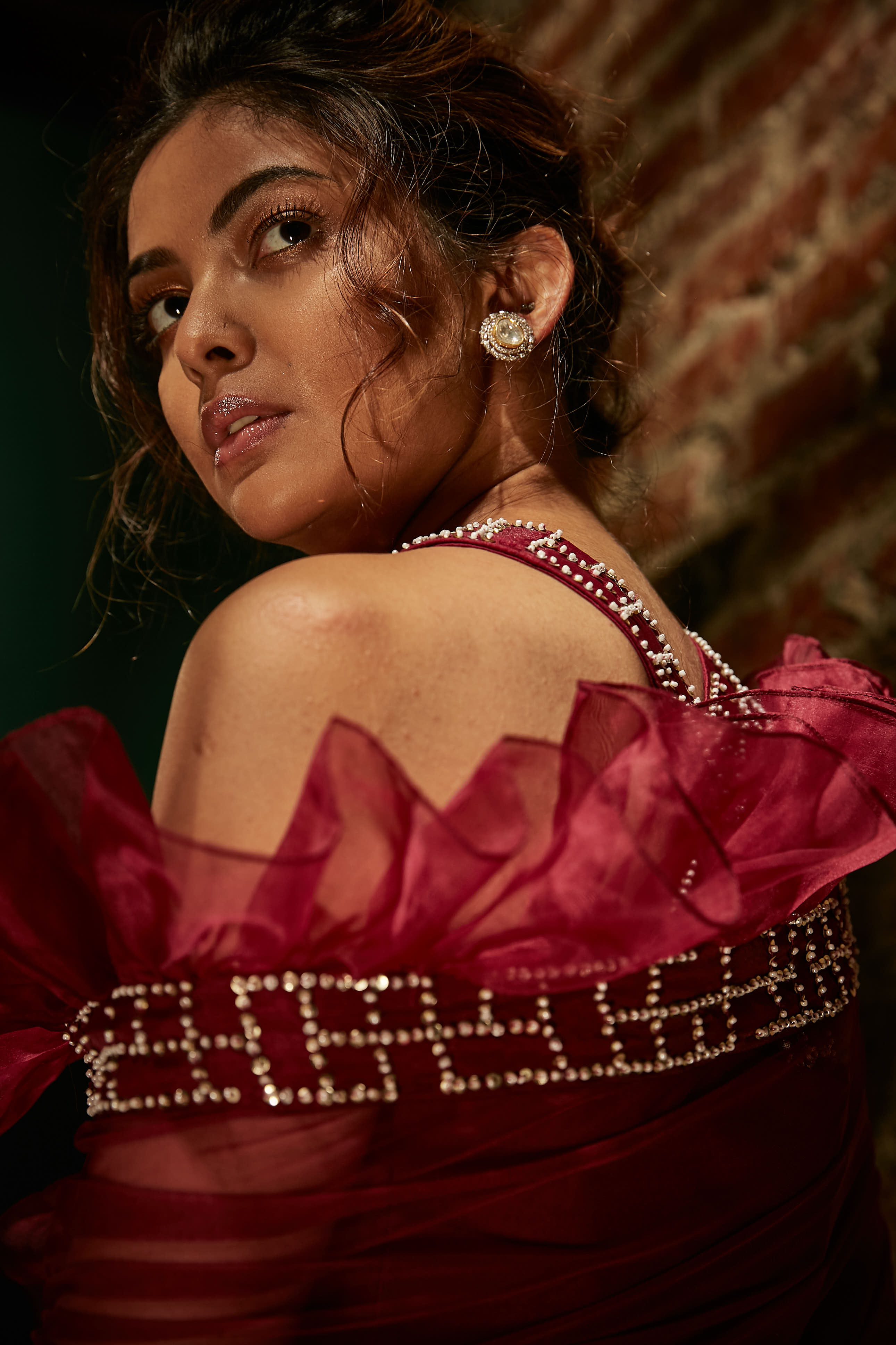 Krutee – wine lehenga, bisouNYC