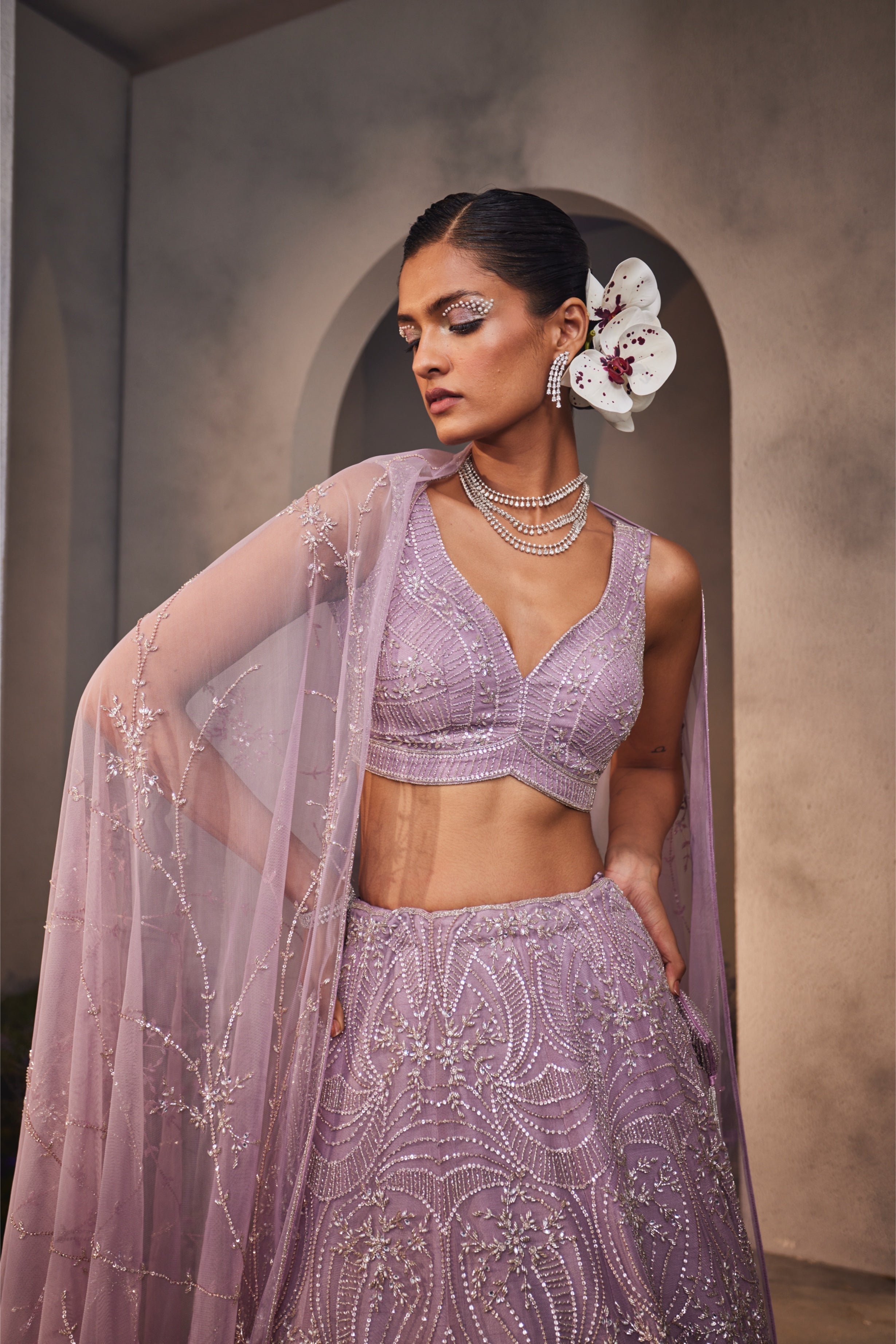 Letty – lavender net lehenga, bisouNYC